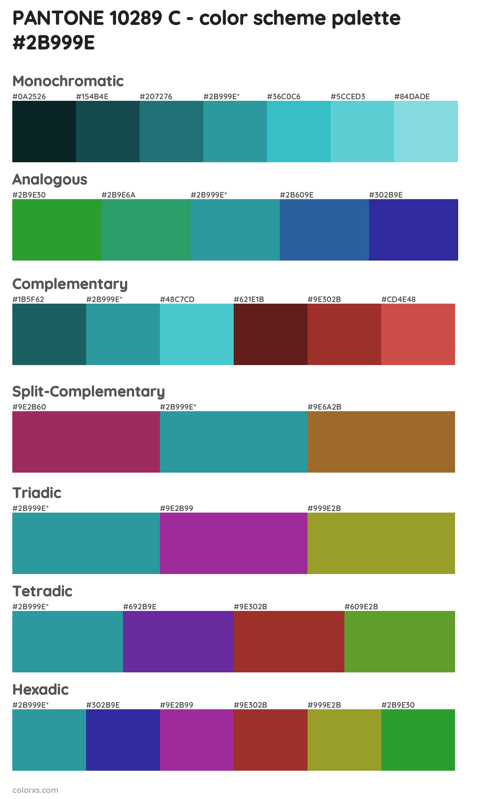 PANTONE 10289 C Color Scheme Palettes