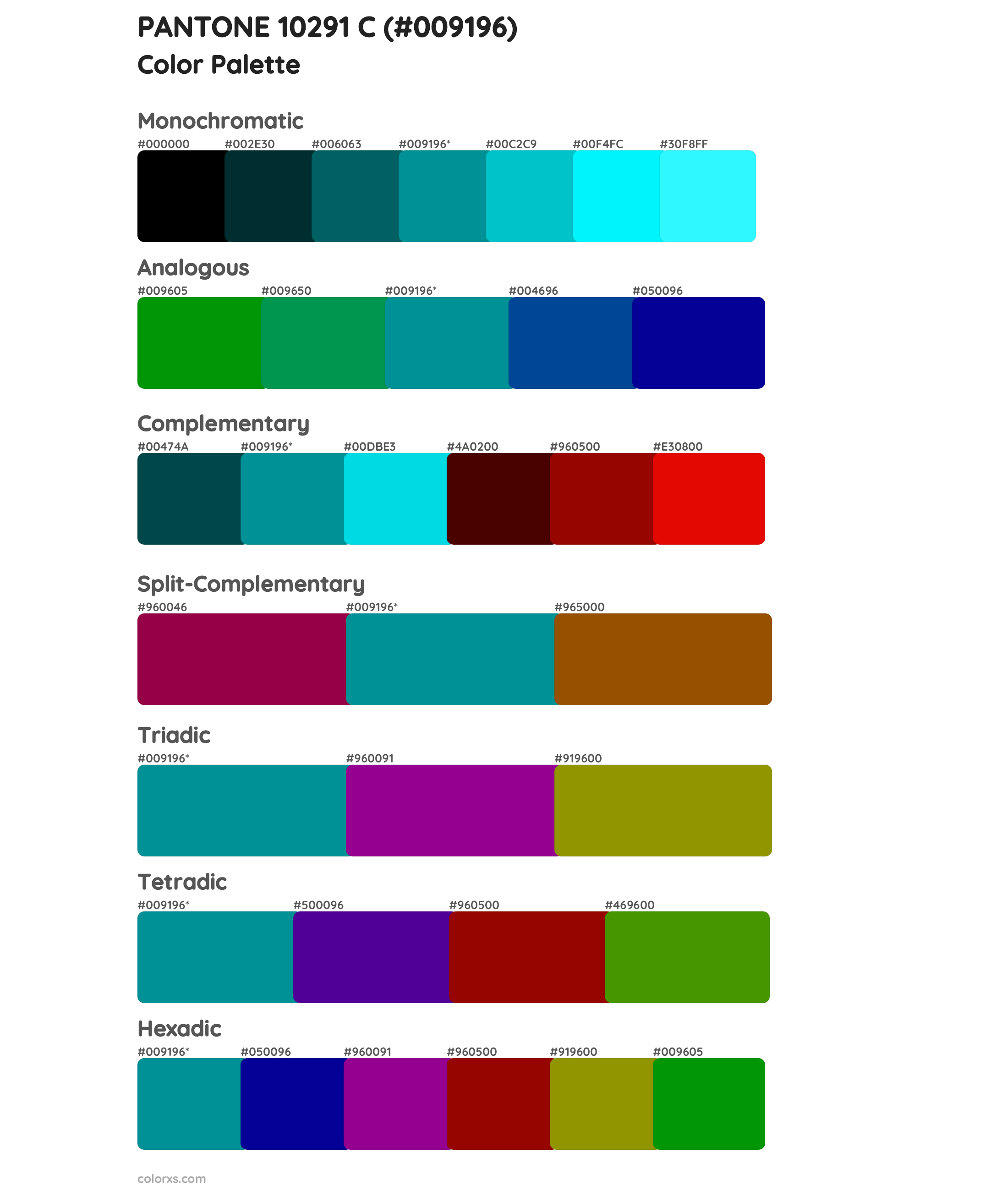 PANTONE 10291 C Color Scheme Palettes