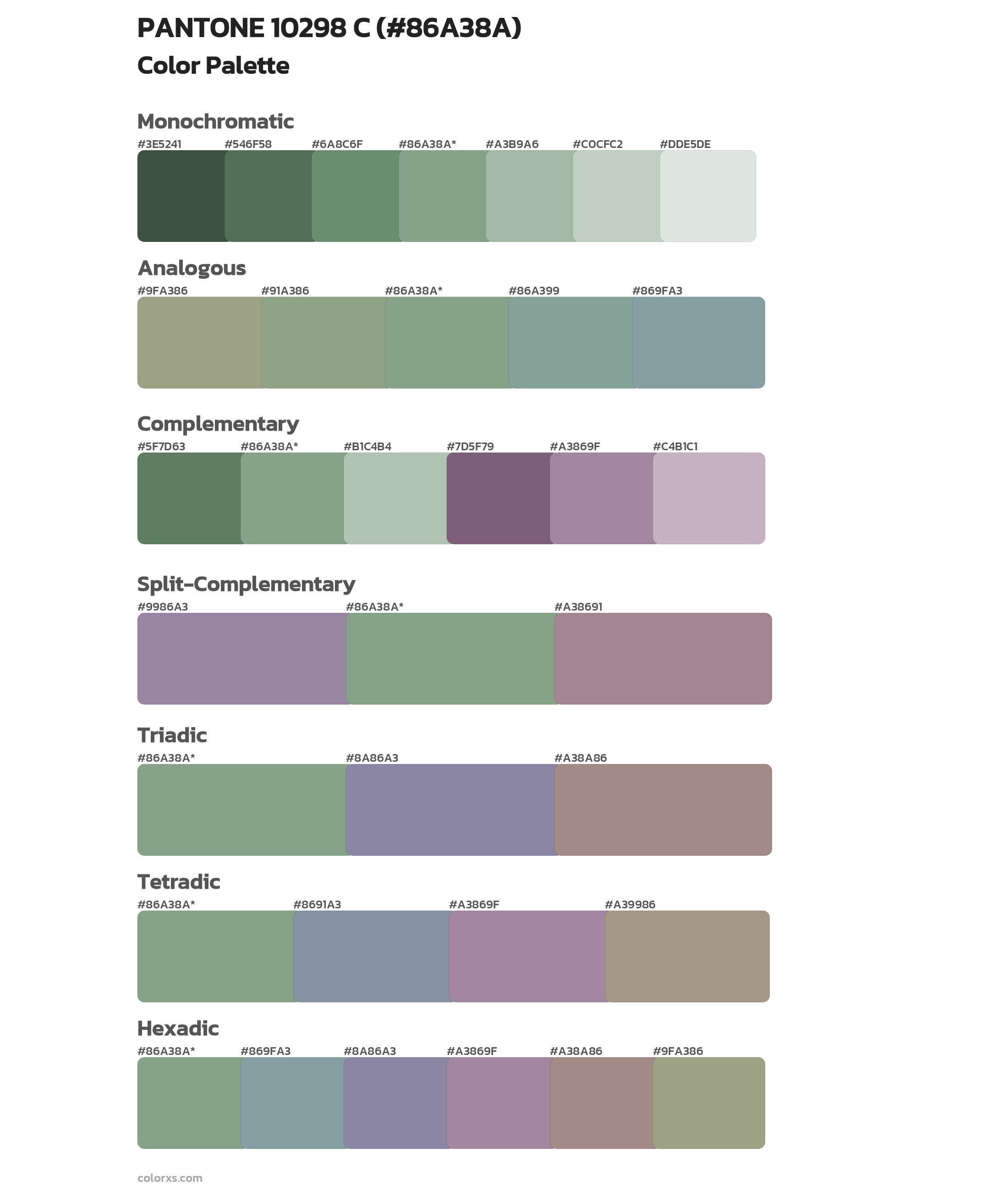 PANTONE 10298 C Color Scheme Palettes
