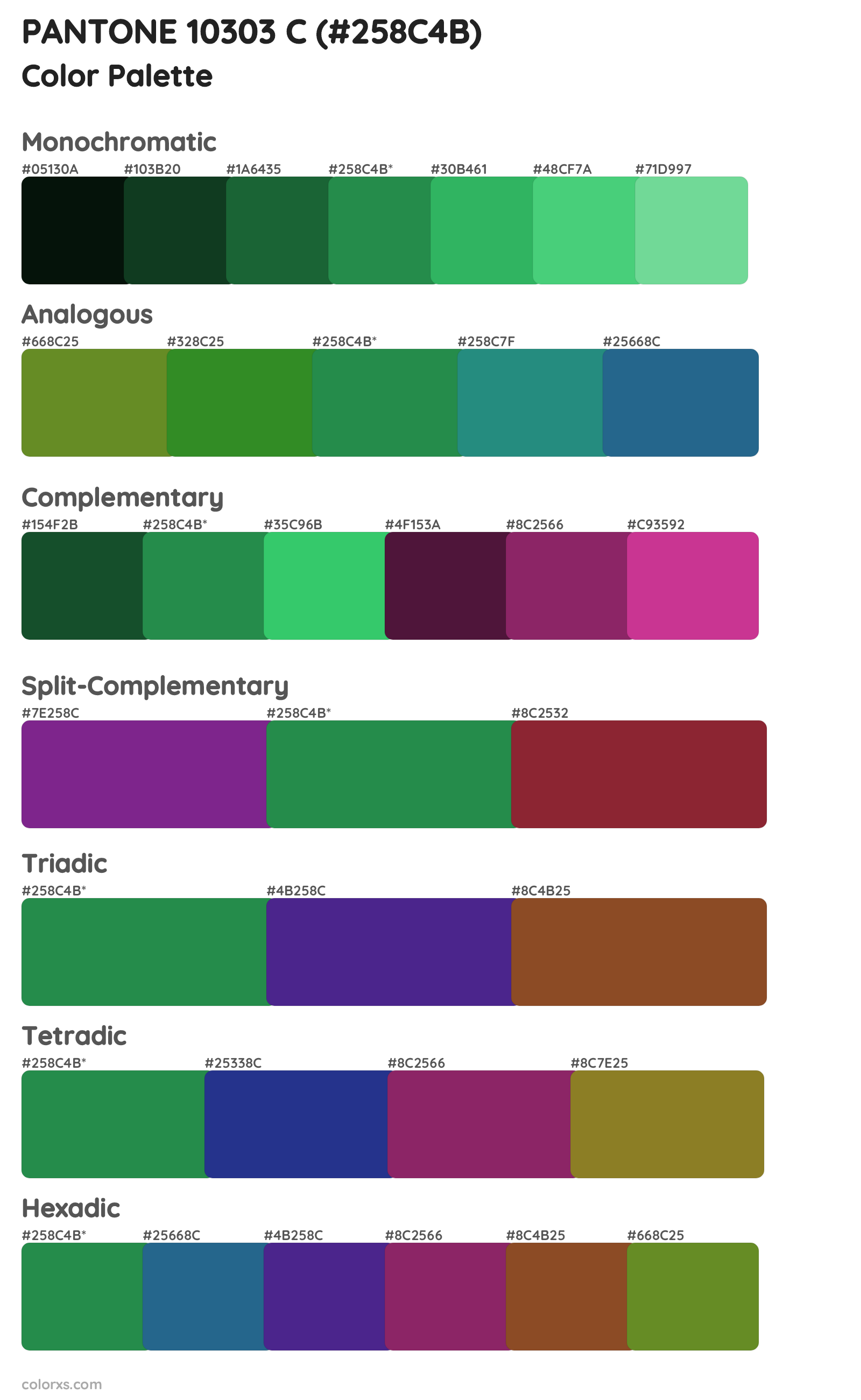 PANTONE 10303 C Color Scheme Palettes