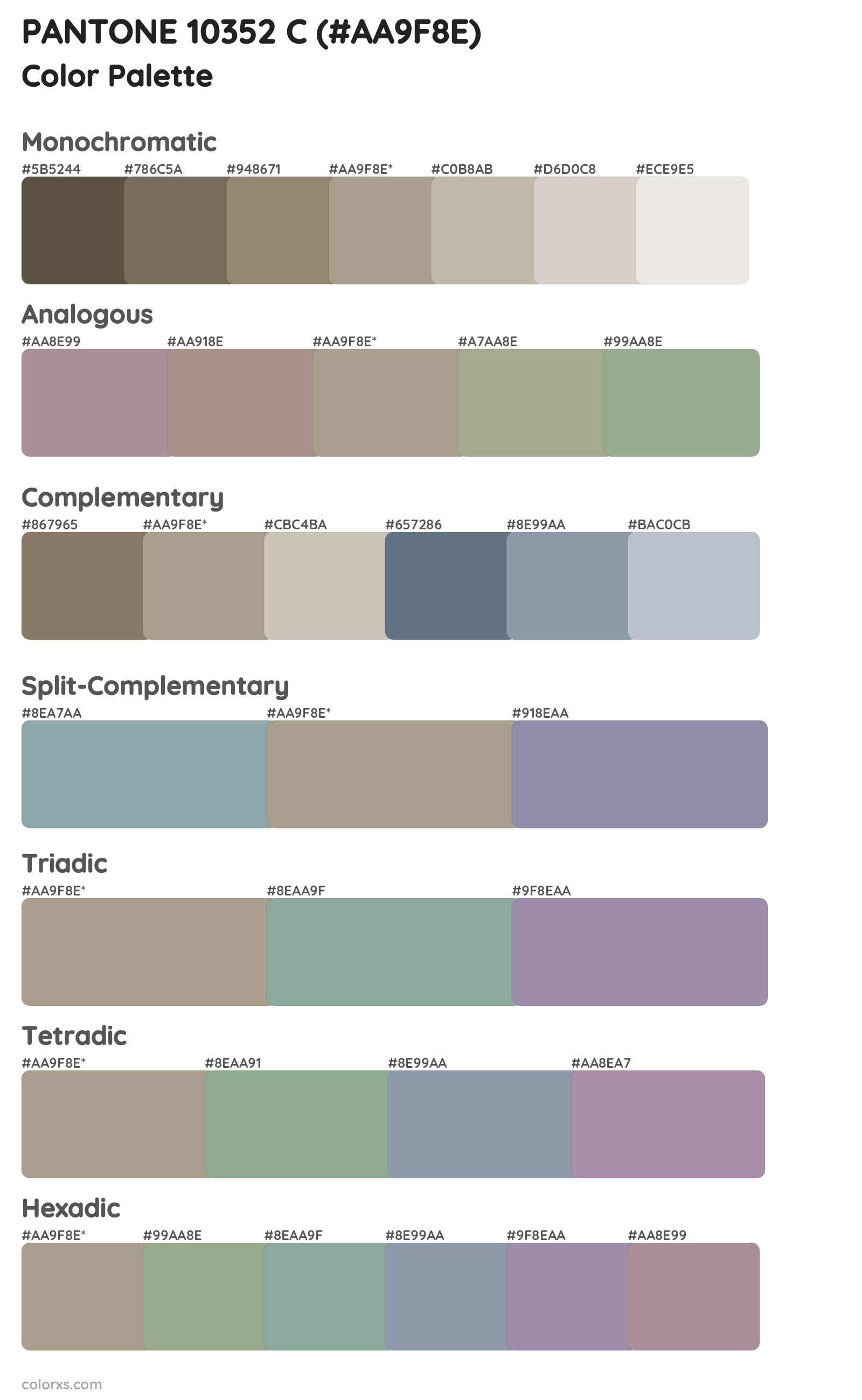 PANTONE 10352 C Color Scheme Palettes