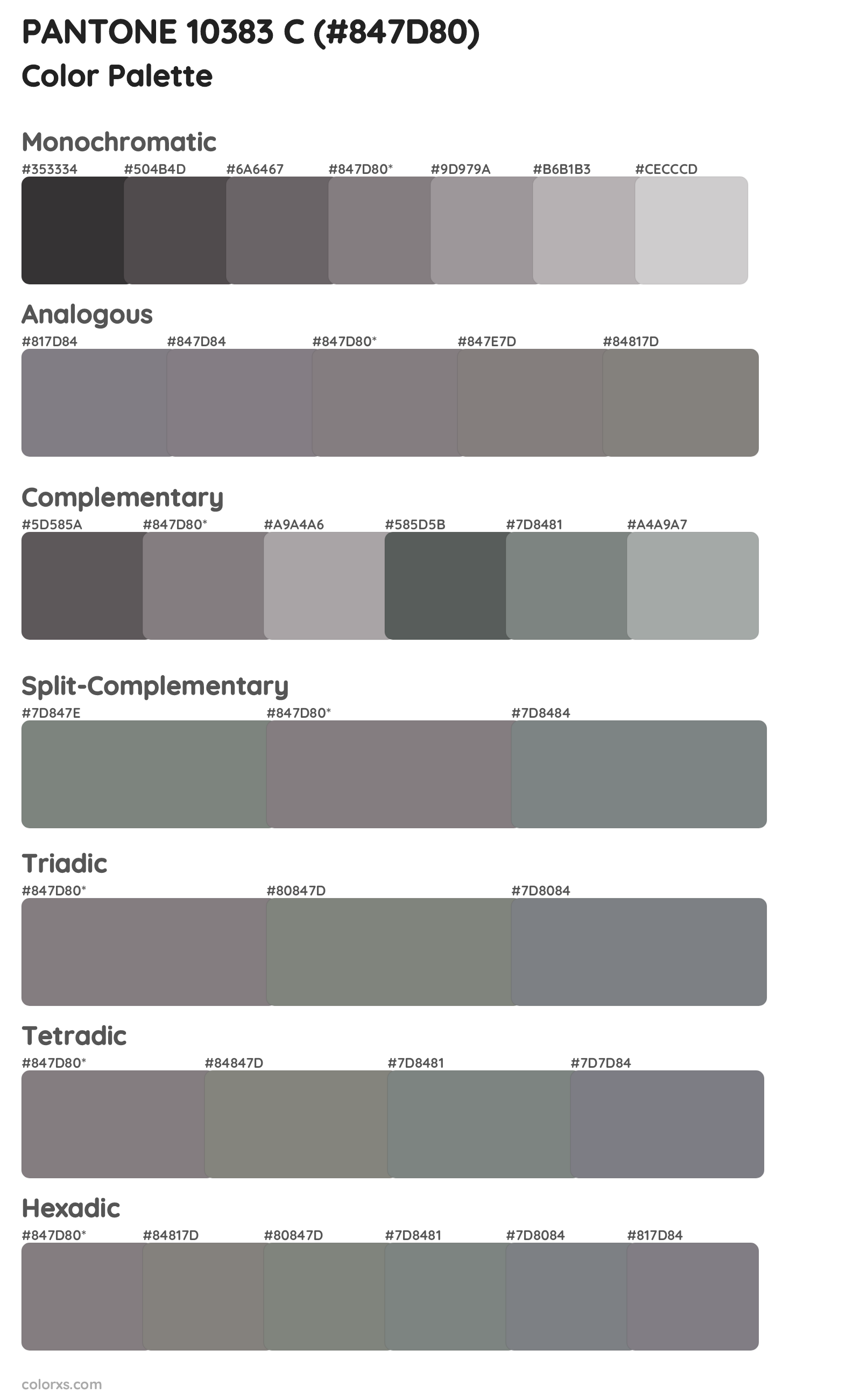 PANTONE 10383 C Color Scheme Palettes