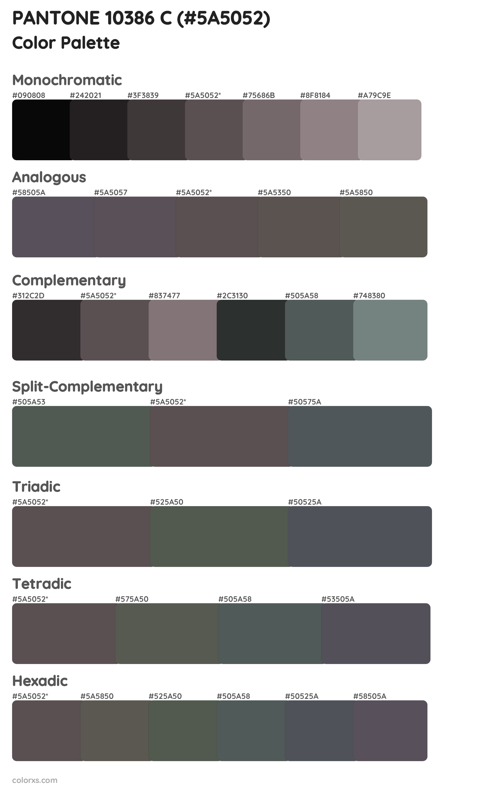 PANTONE 10386 C Color Scheme Palettes