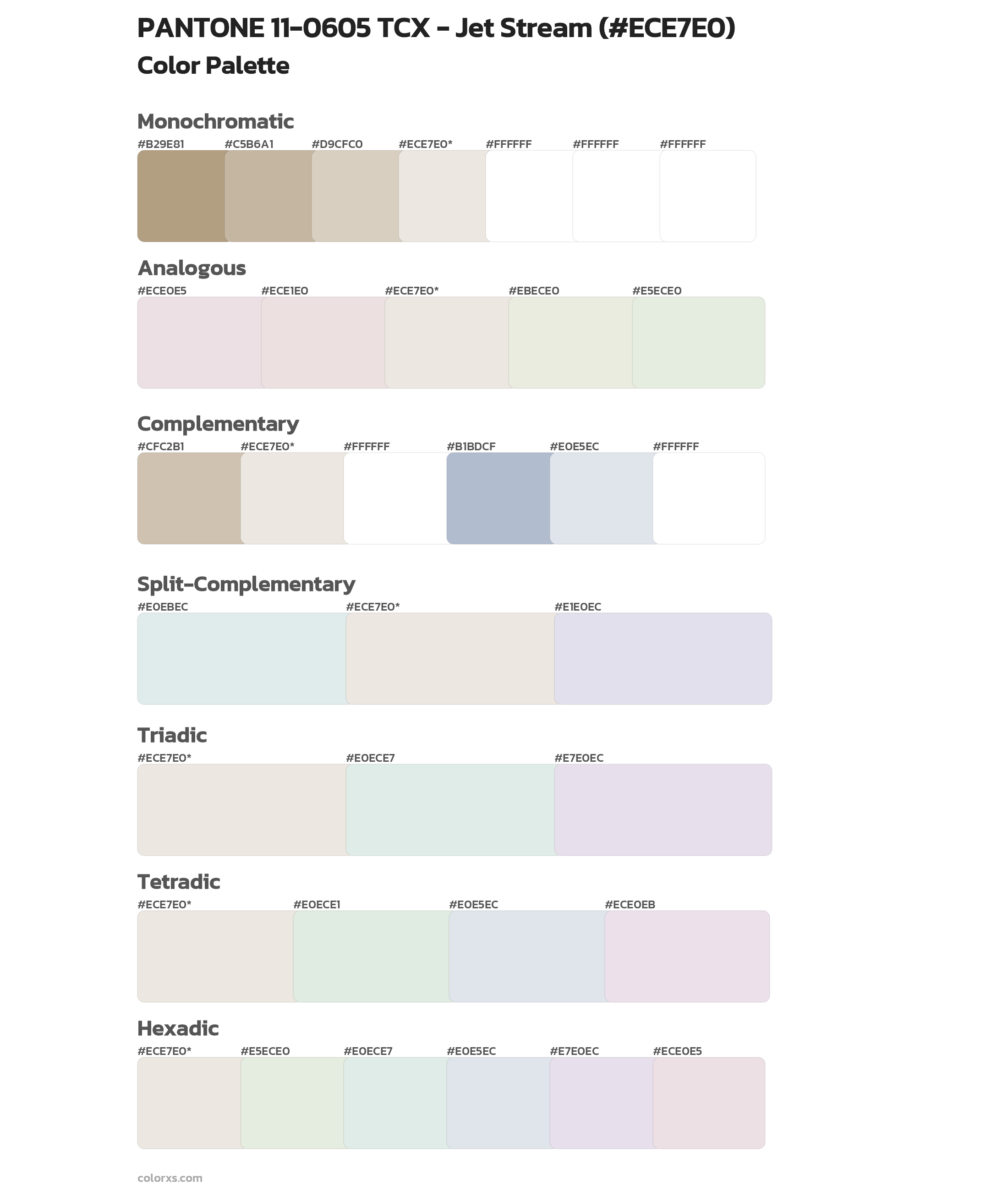 PANTONE 11-0605 TCX - Jet Stream Color Scheme Palettes