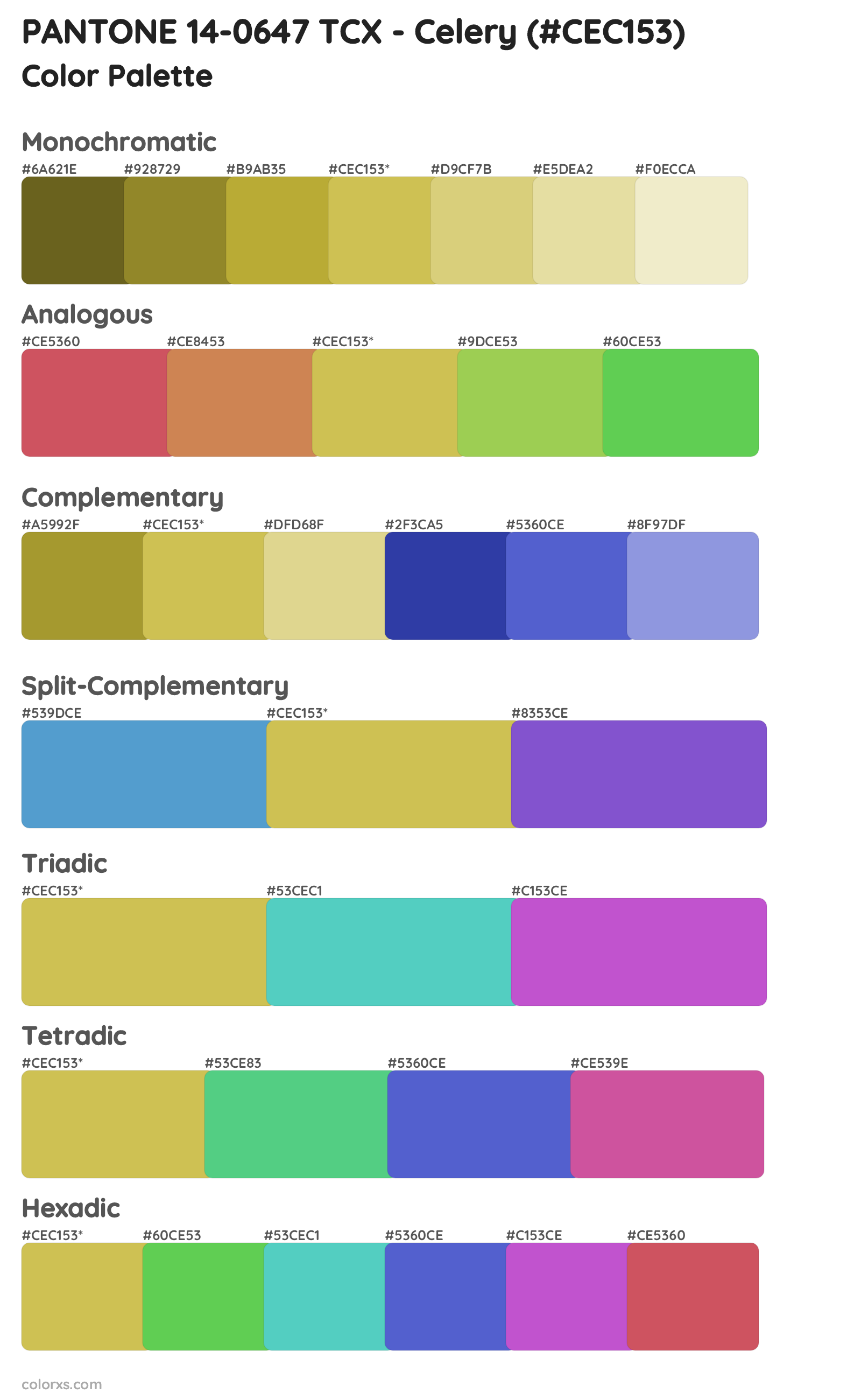 PANTONE 14-0647 TCX - Celery Color Scheme Palettes