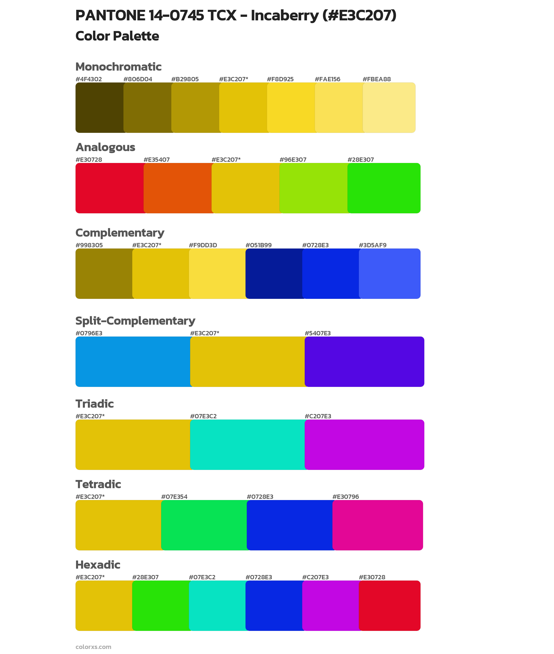 PANTONE 14-0745 TCX - Incaberry color palettes - colorxs.com