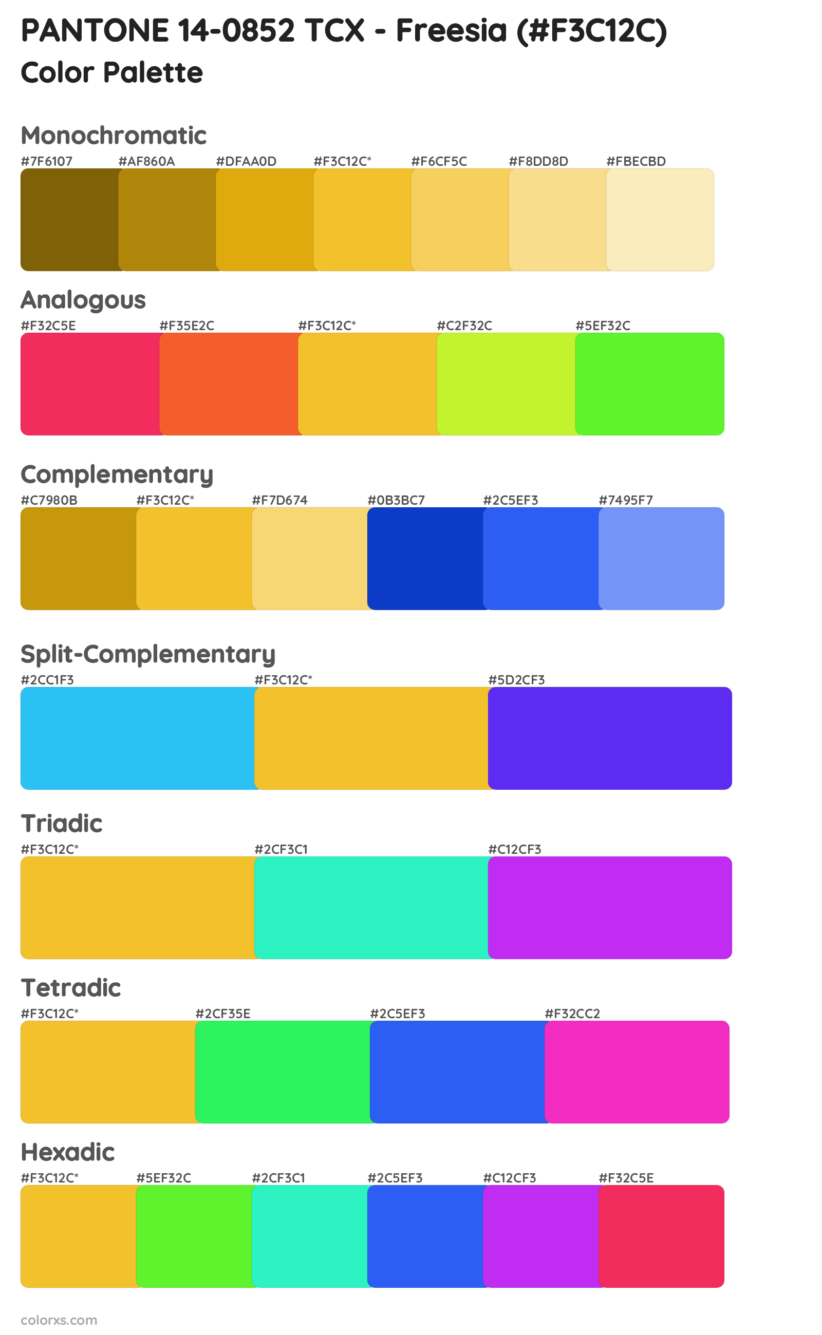 PANTONE 14-0852 TCX - Freesia Color Scheme Palettes