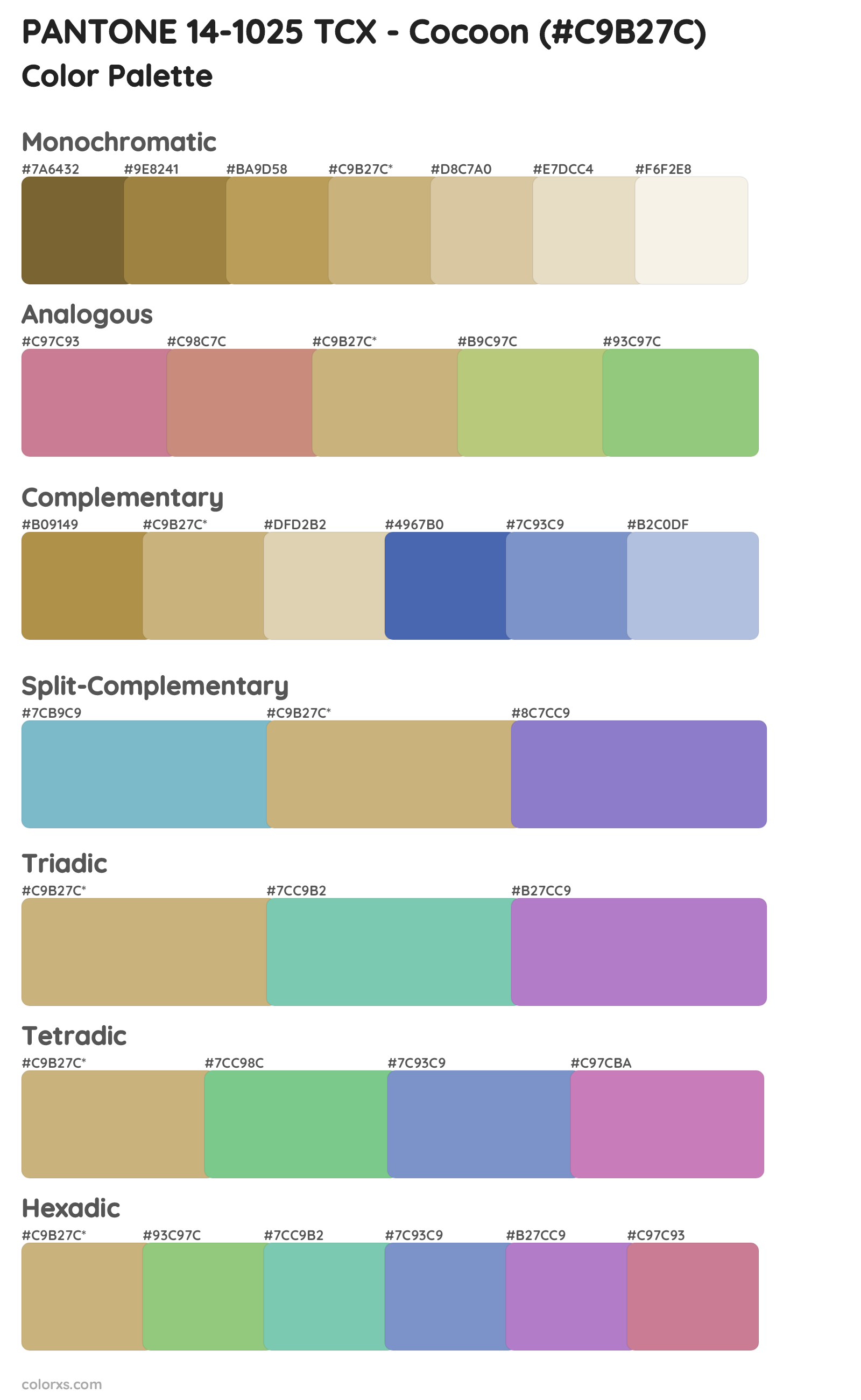 PANTONE 14-1025 TCX - Cocoon Color Scheme Palettes