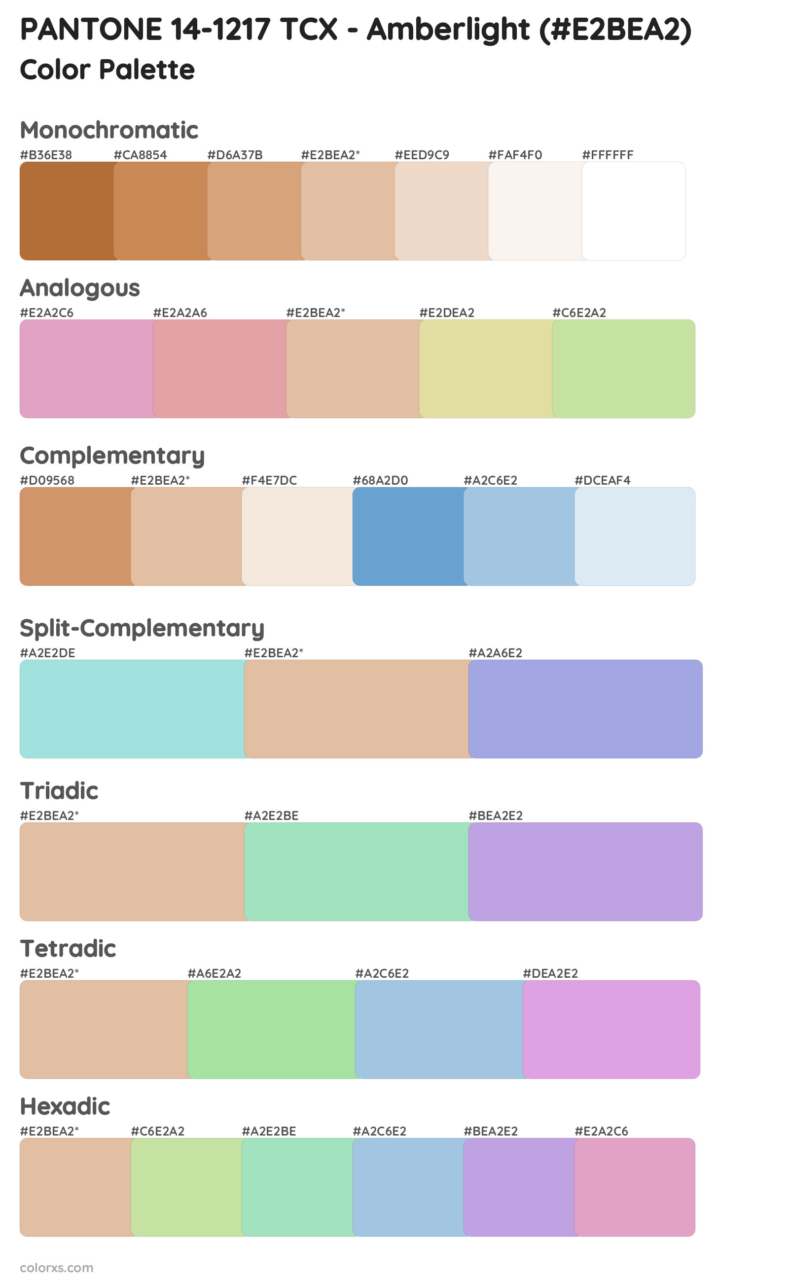 PANTONE 14-1217 TCX - Amberlight Color Scheme Palettes