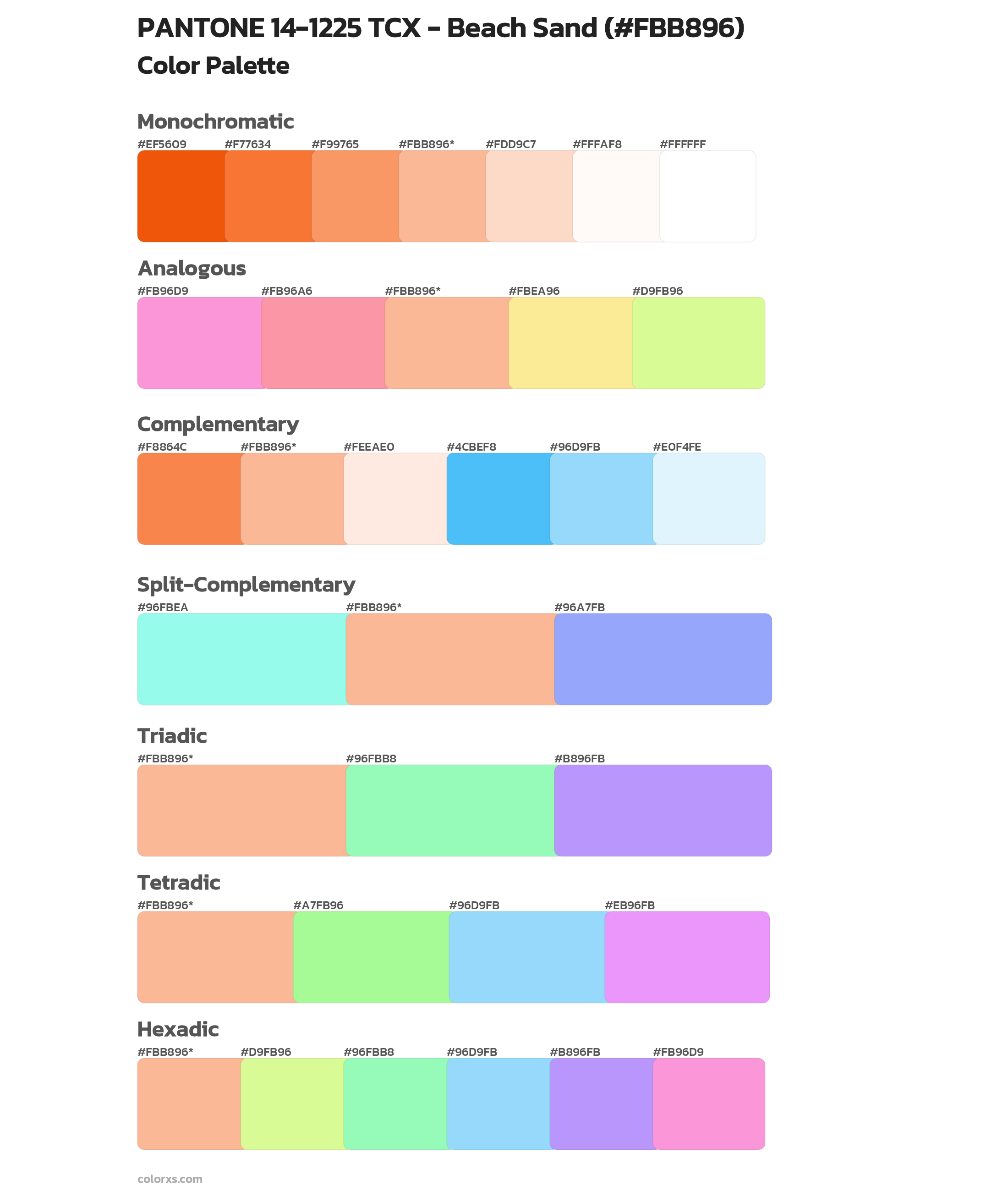 PANTONE 14-1225 TCX - Beach Sand Color Scheme Palettes