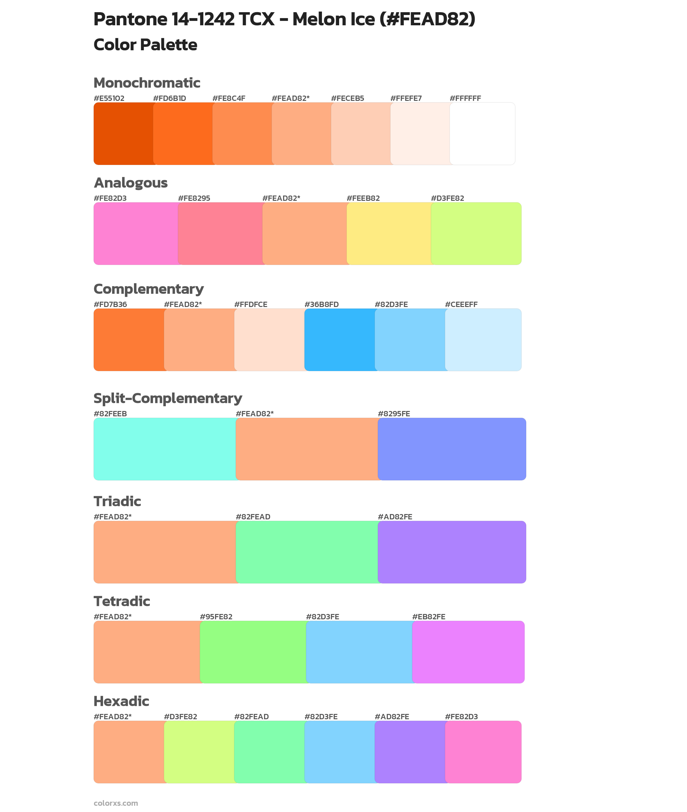 Pantone 14-1242 TCX - Melon Ice Color Scheme Palettes