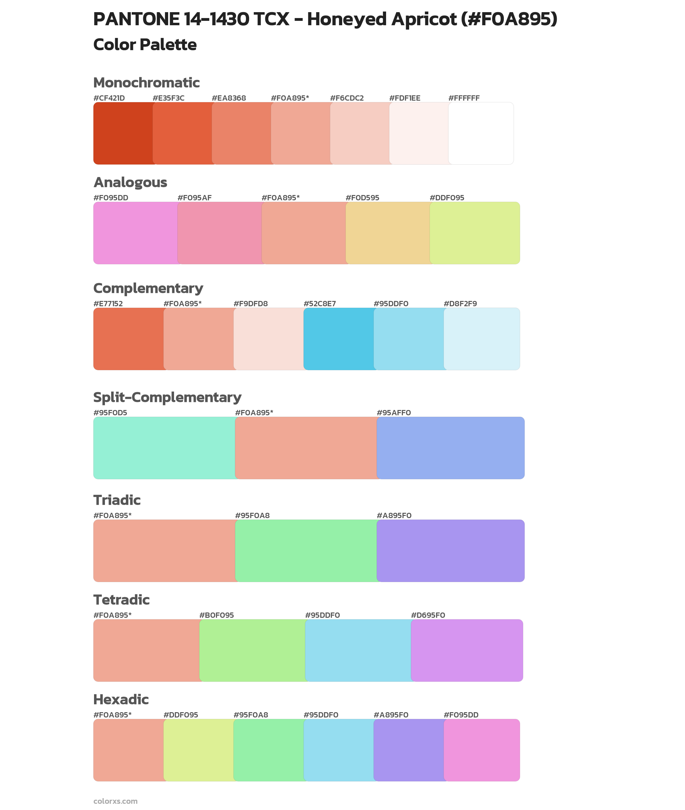 PANTONE 14-1430 TCX - Honeyed Apricot Color Scheme Palettes