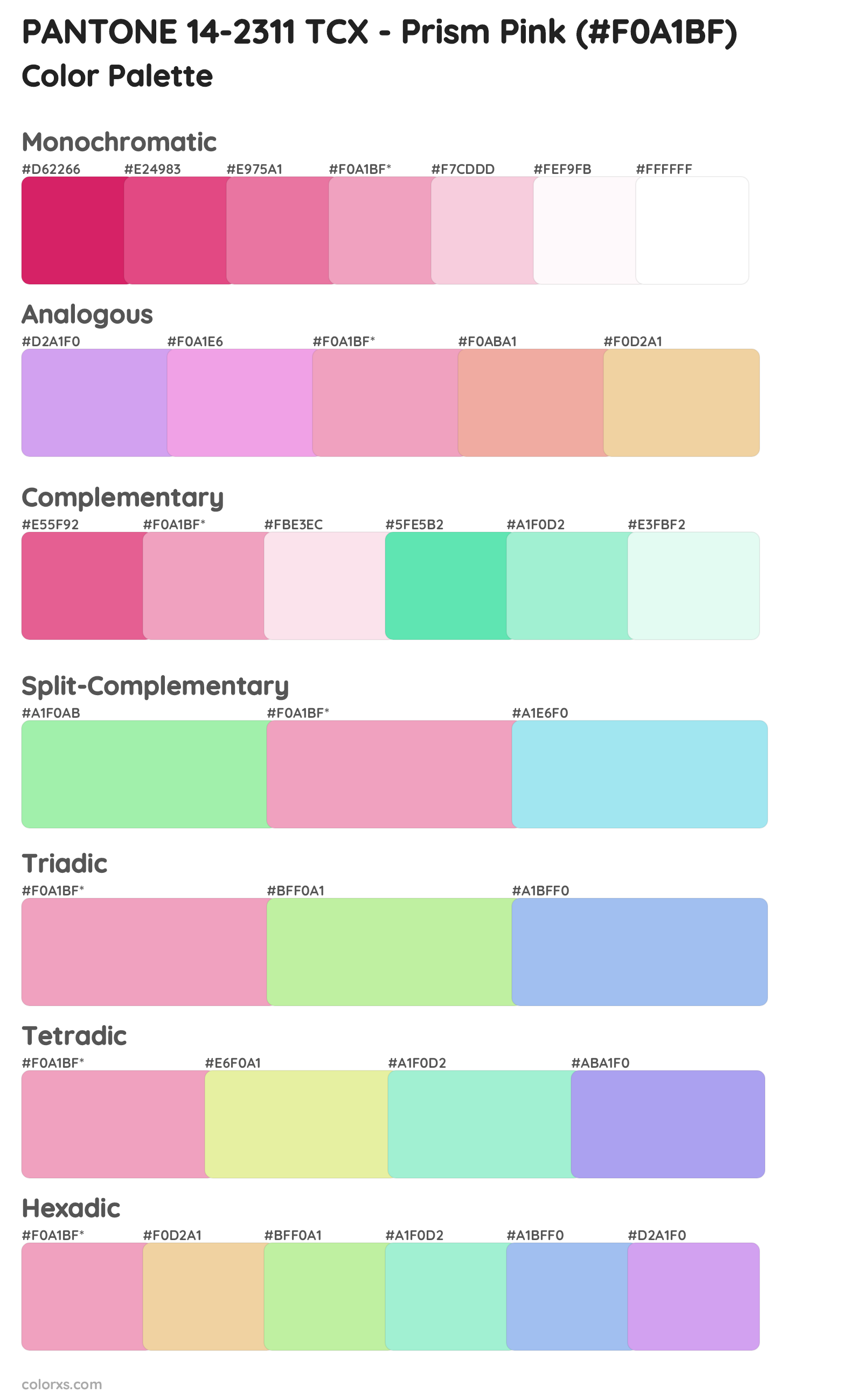 PANTONE 14-2311 TCX - Prism Pink Color Scheme Palettes