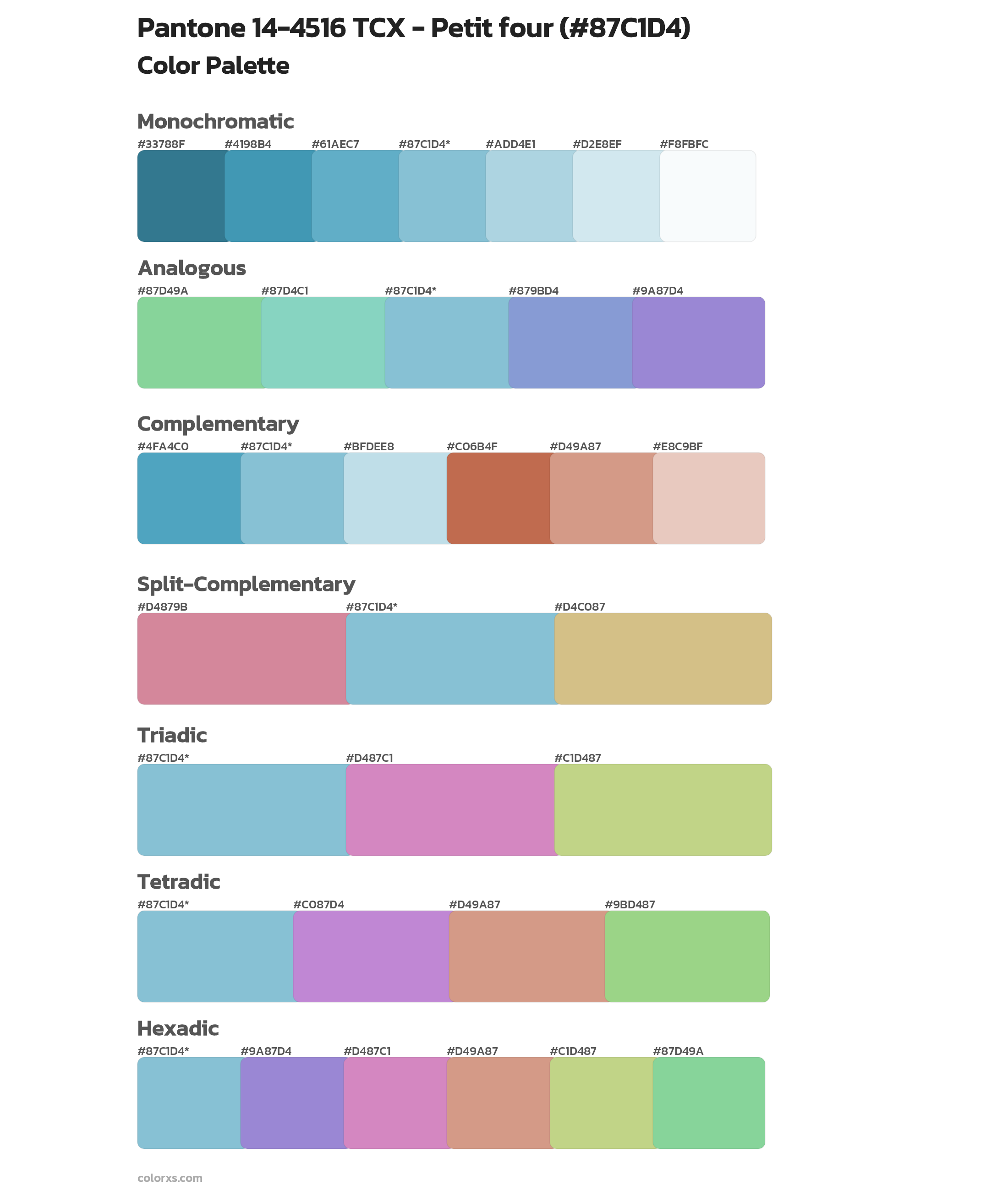 Pantone 14-4516 TCX - Petit four Color Scheme Palettes