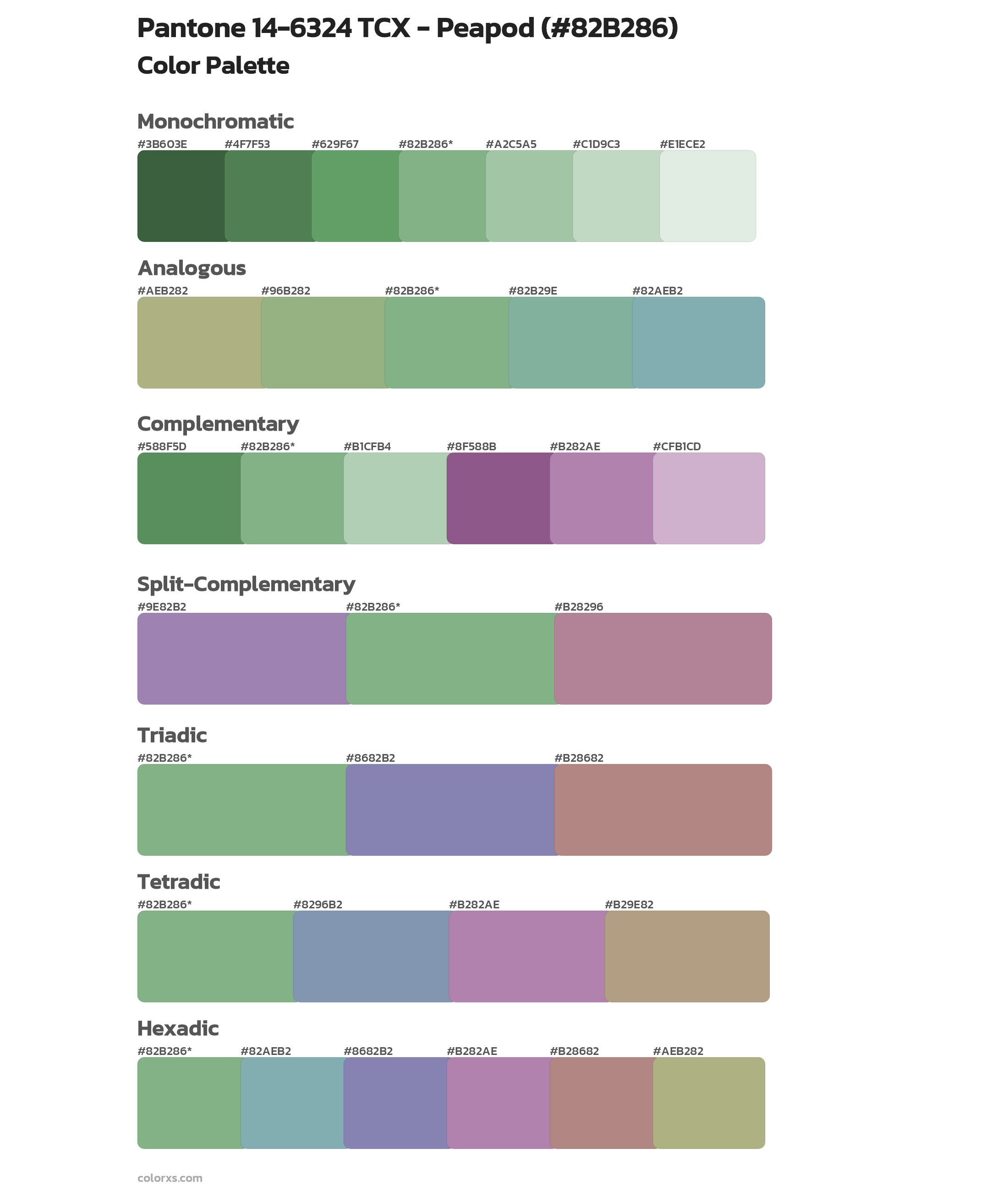 Pantone 14-6324 TCX - Peapod Color Scheme Palettes