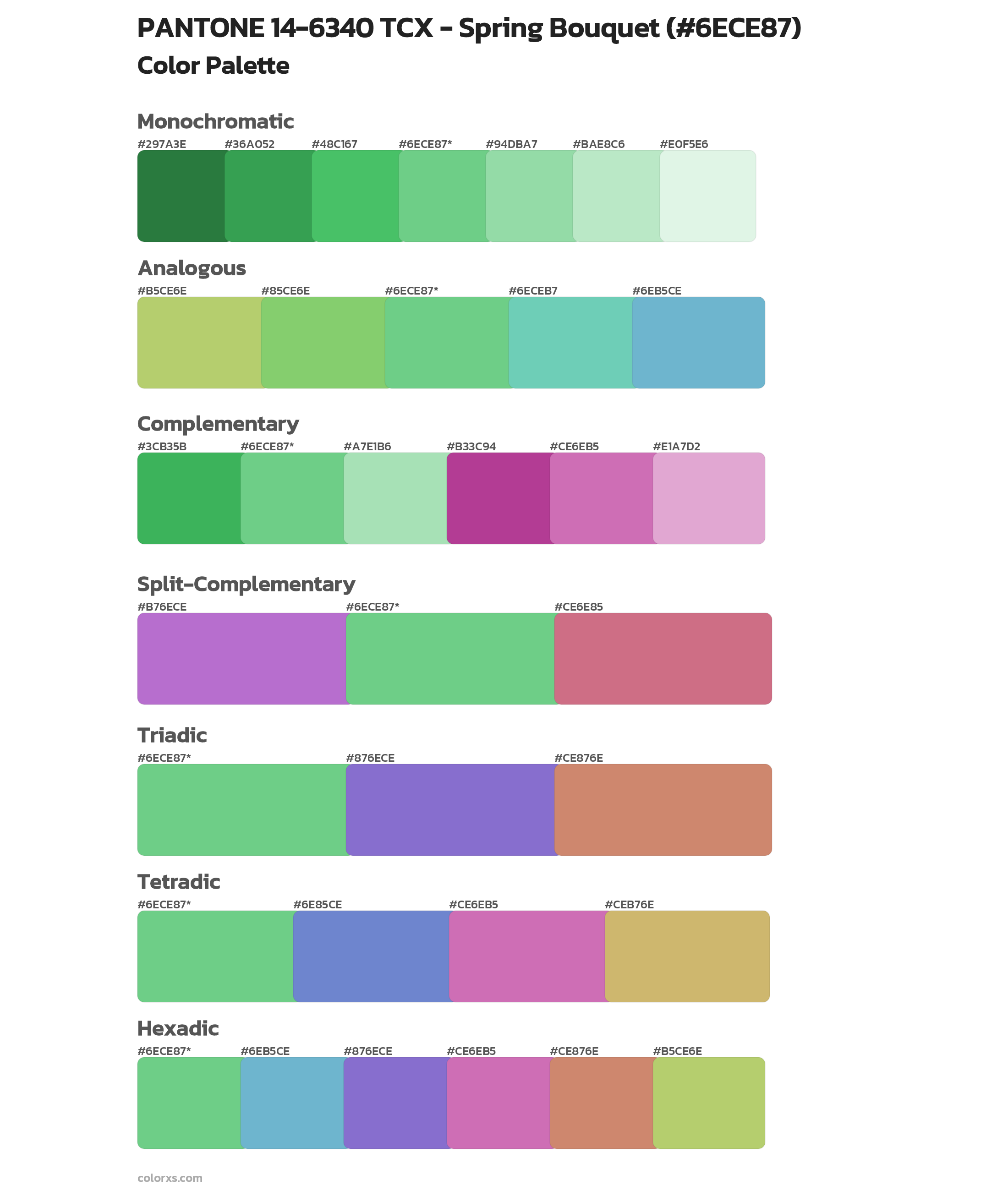 PANTONE 14-6340 TCX - Spring Bouquet Color Scheme Palettes