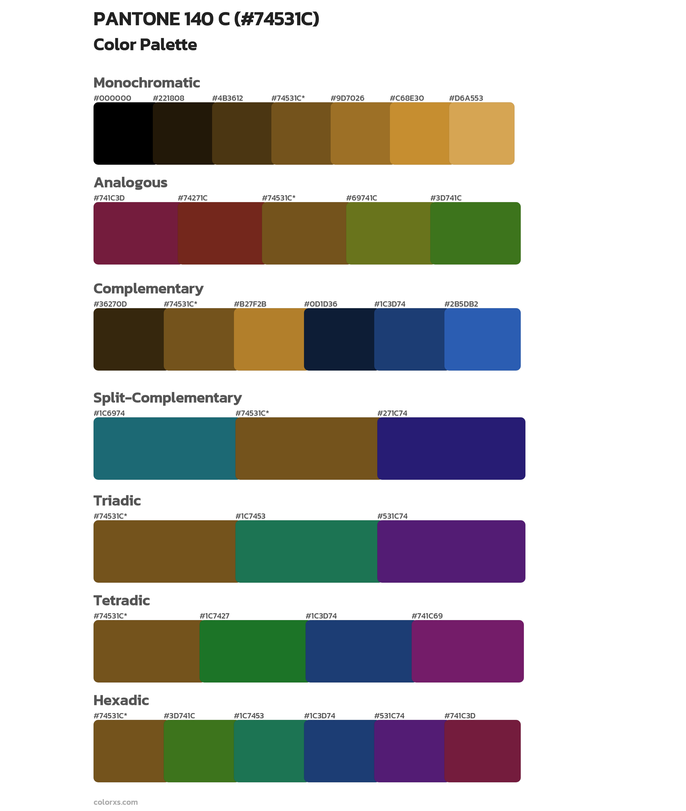 PANTONE 140 C Color Scheme Palettes