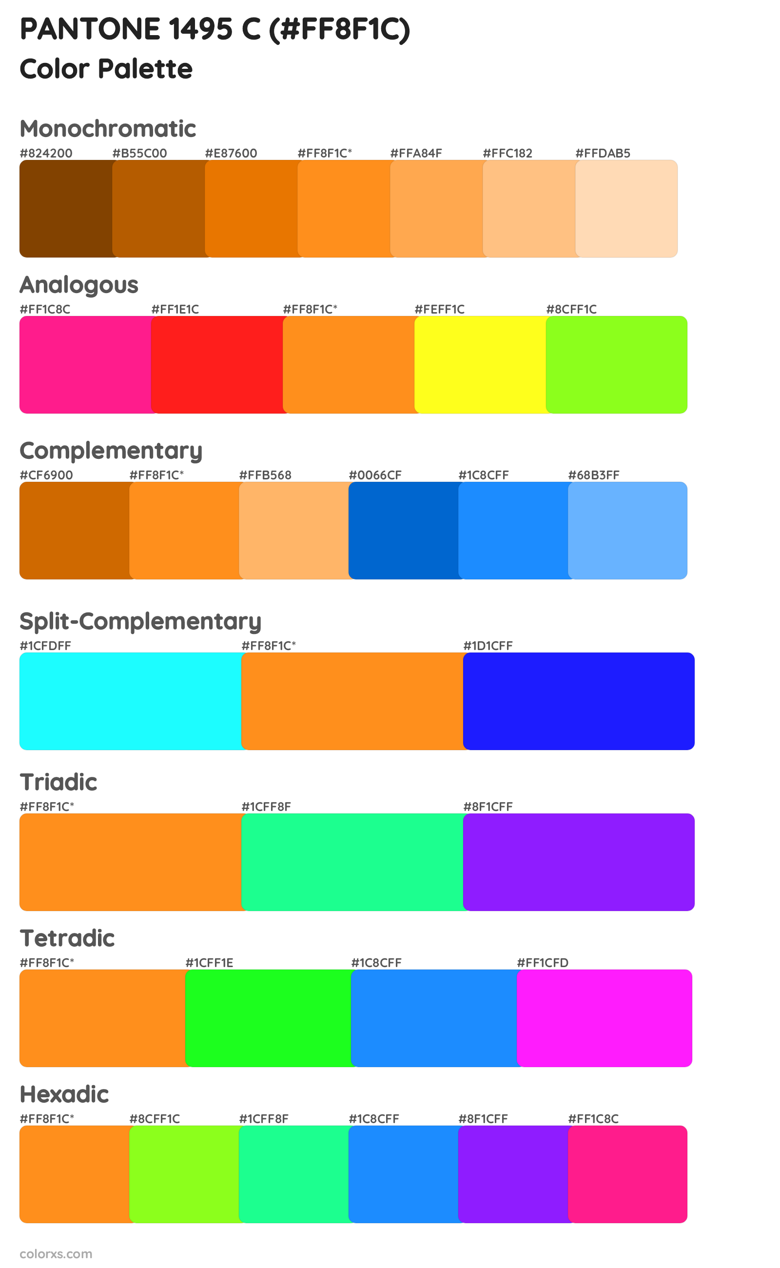 PANTONE 1495 C Color Scheme Palettes