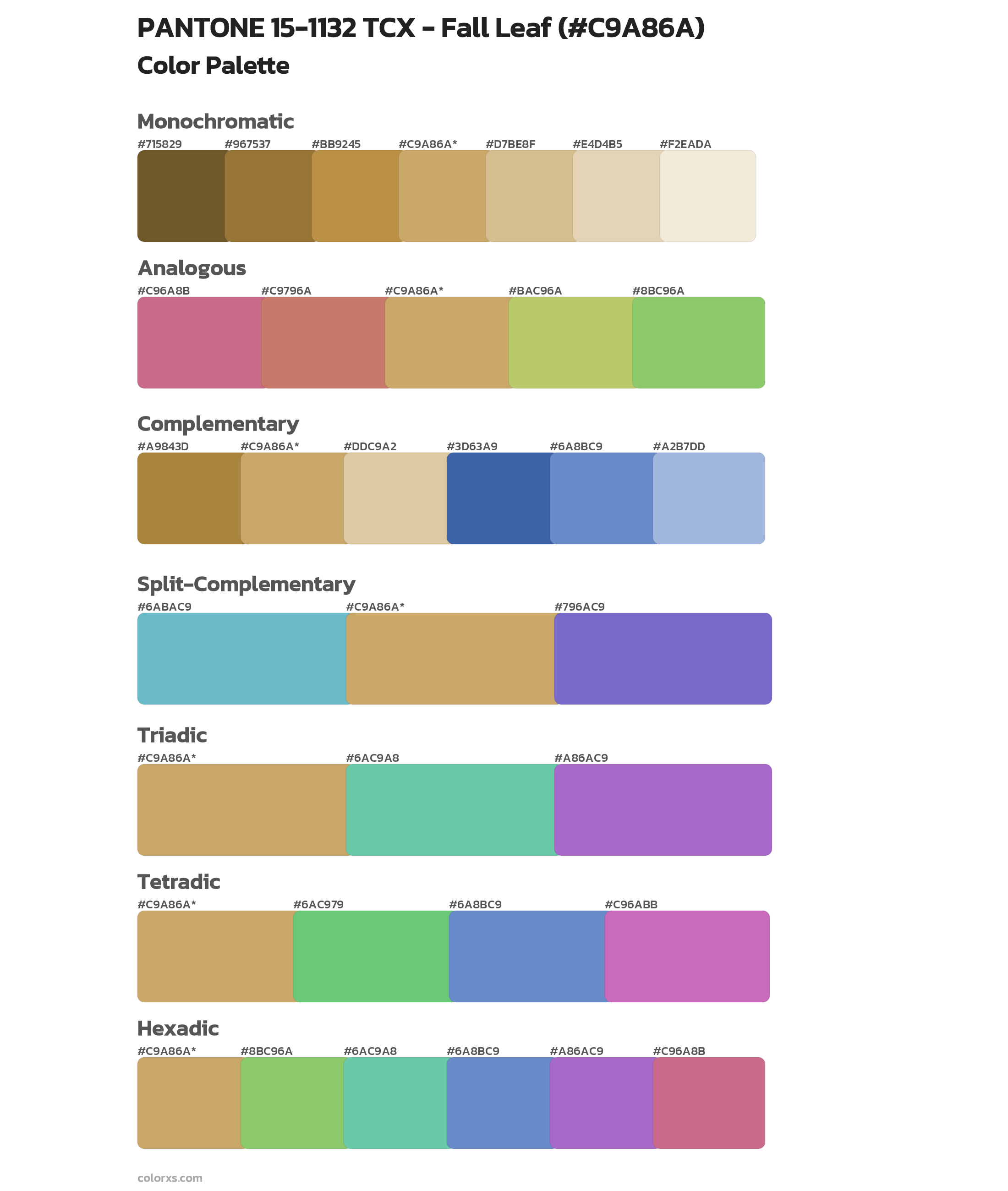 PANTONE 15-1132 TCX - Fall Leaf Color Scheme Palettes