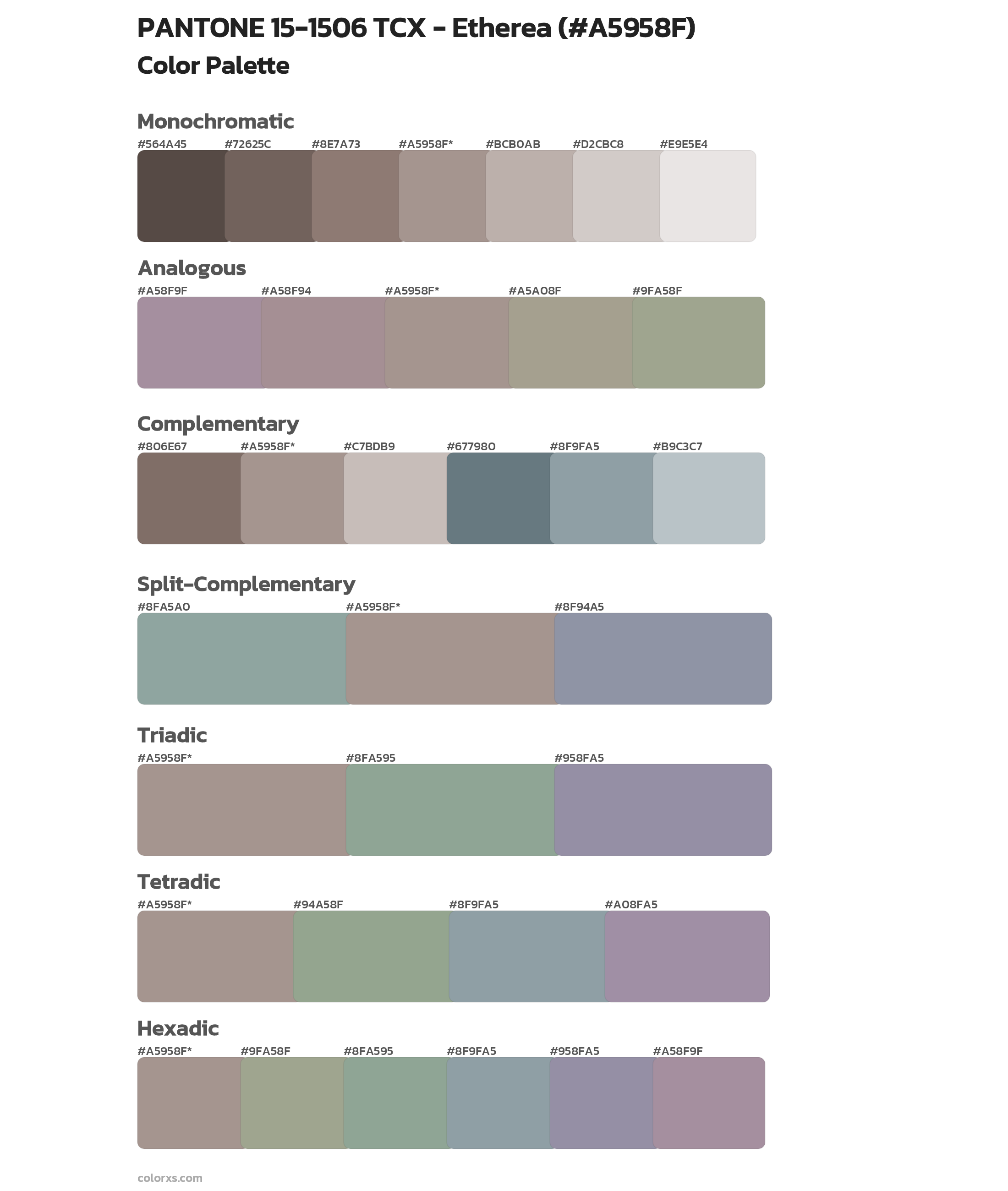 PANTONE 15-1506 TCX - Etherea Color Scheme Palettes