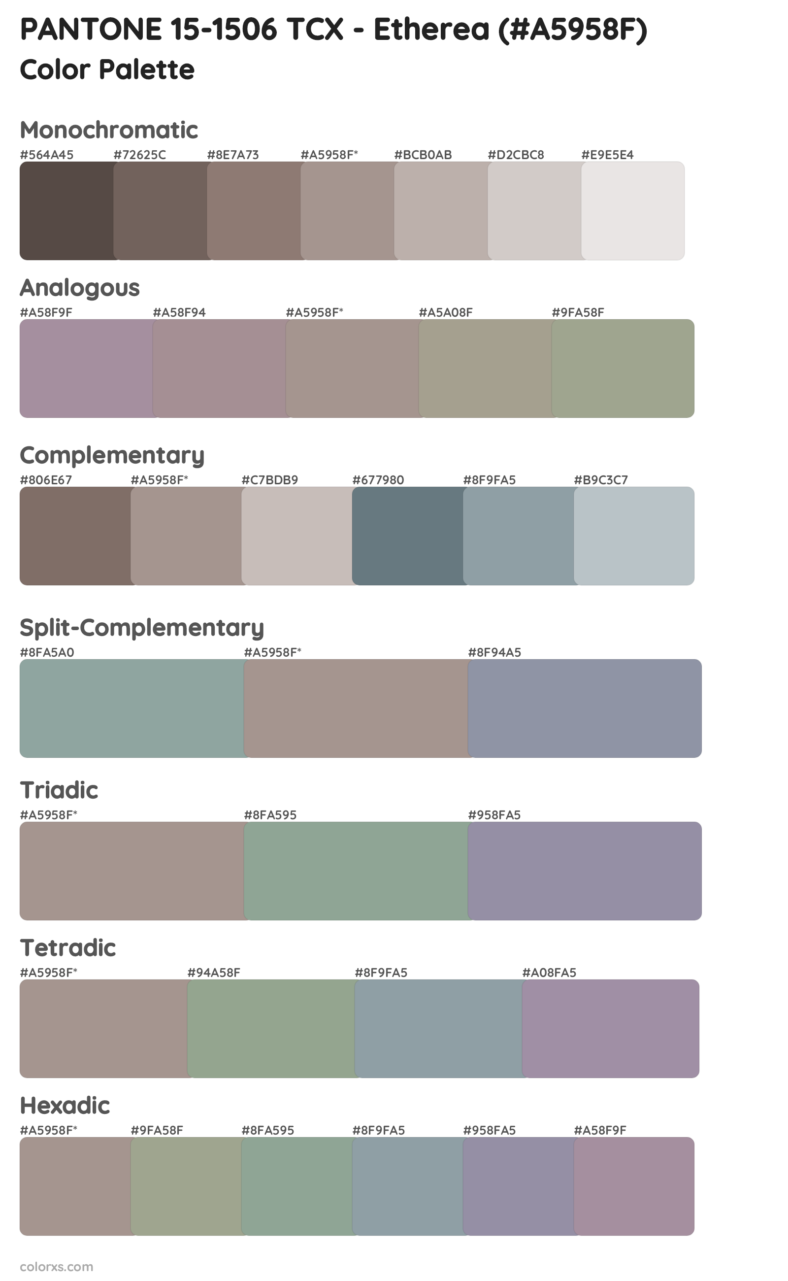 PANTONE 15-1506 TCX - Etherea Color Scheme Palettes