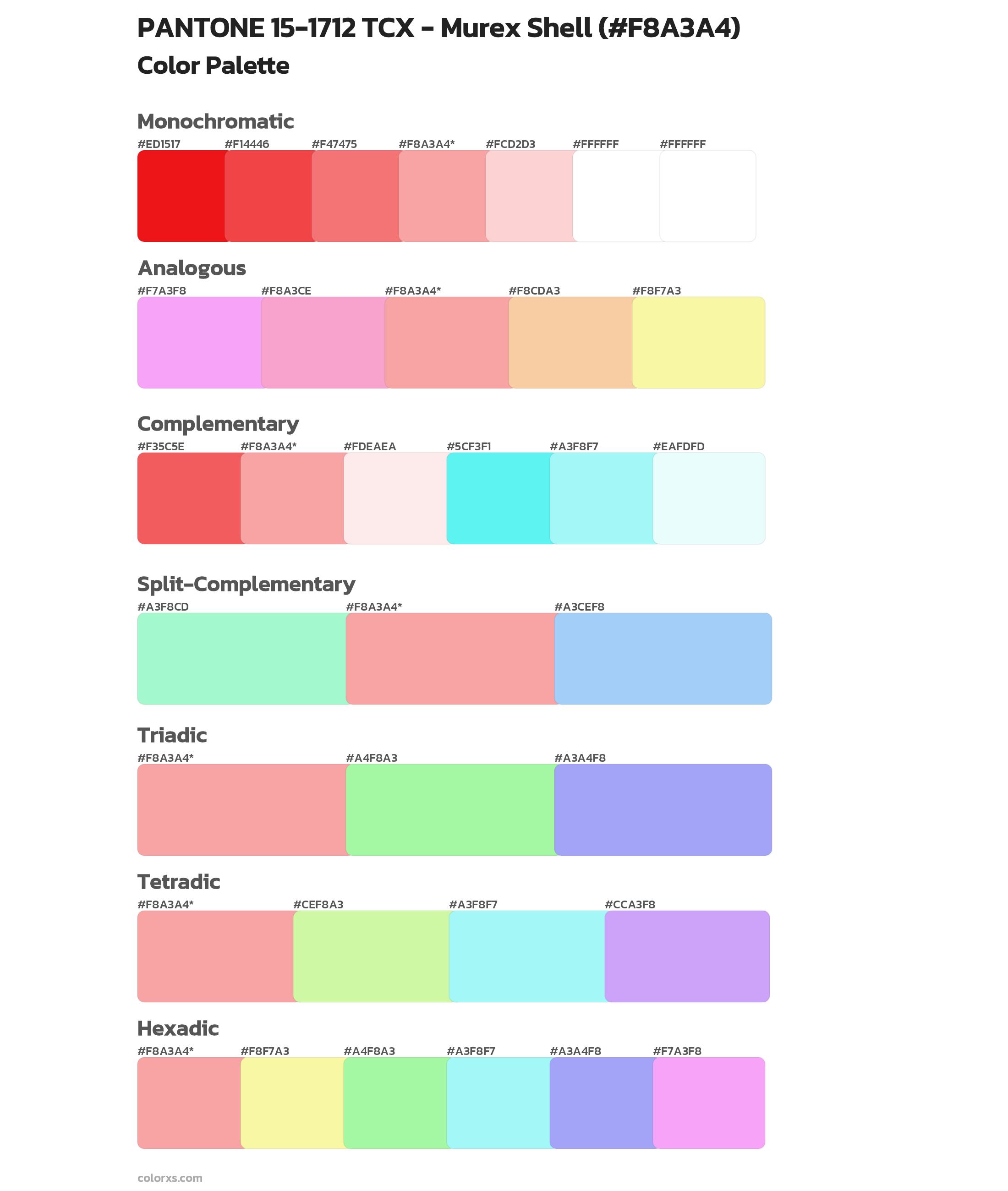 PANTONE 15-1712 TCX - Murex Shell Color Scheme Palettes