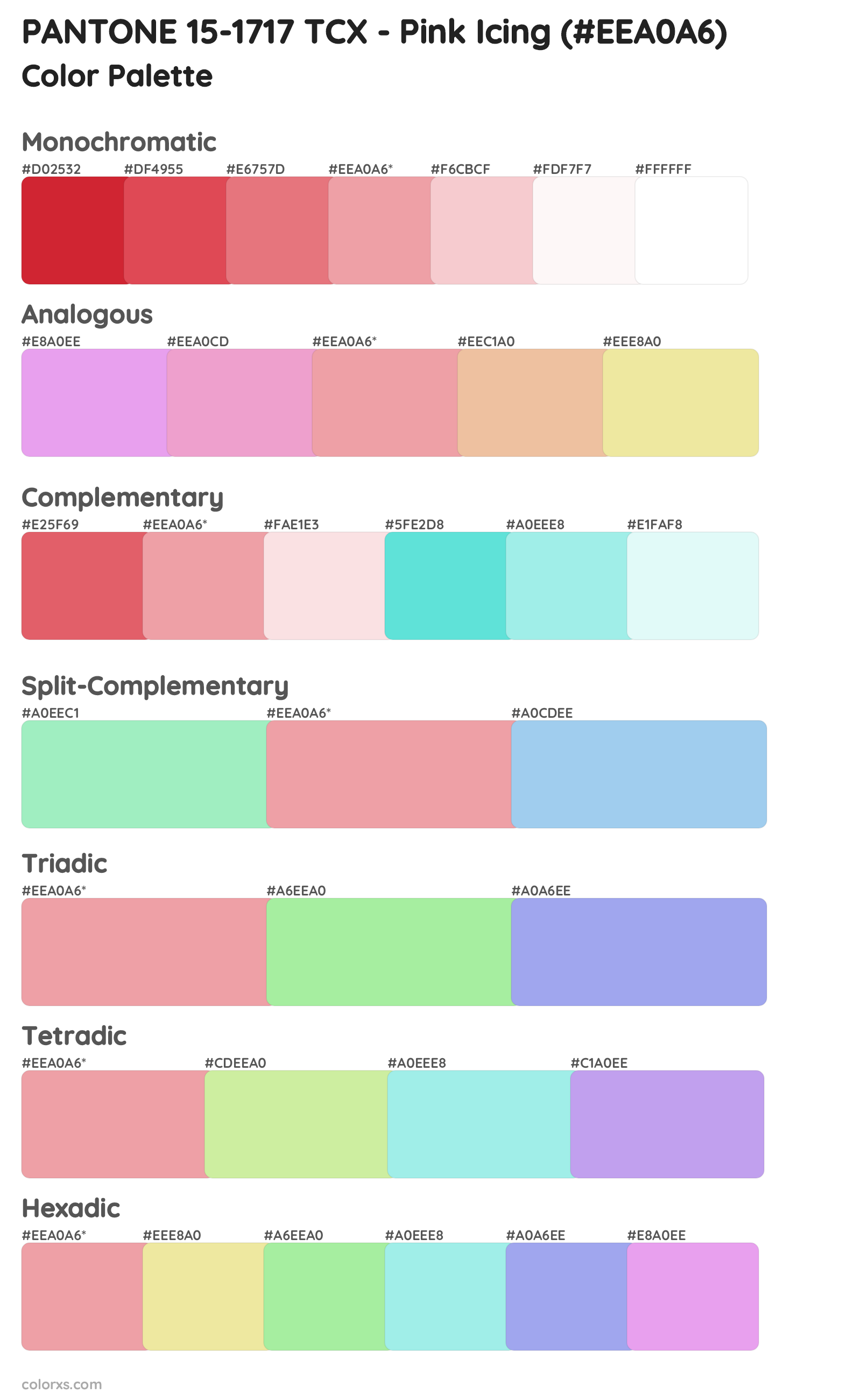 PANTONE 15-1717 TCX - Pink Icing Color Scheme Palettes