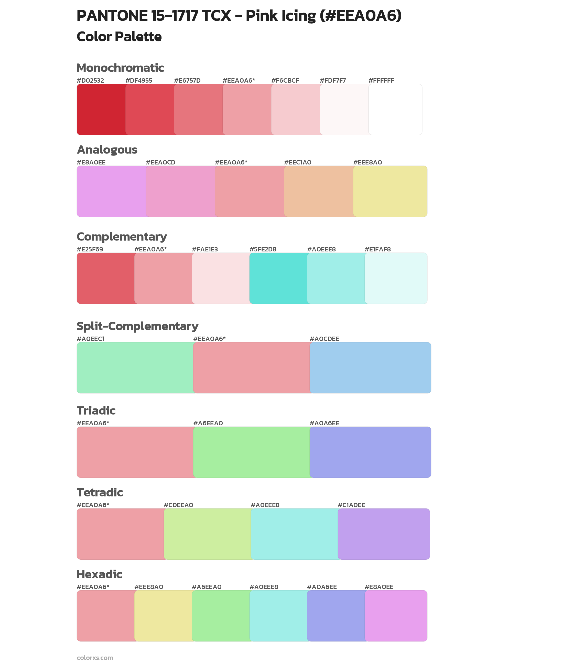 PANTONE 15-1717 TCX - Pink Icing Color Scheme Palettes