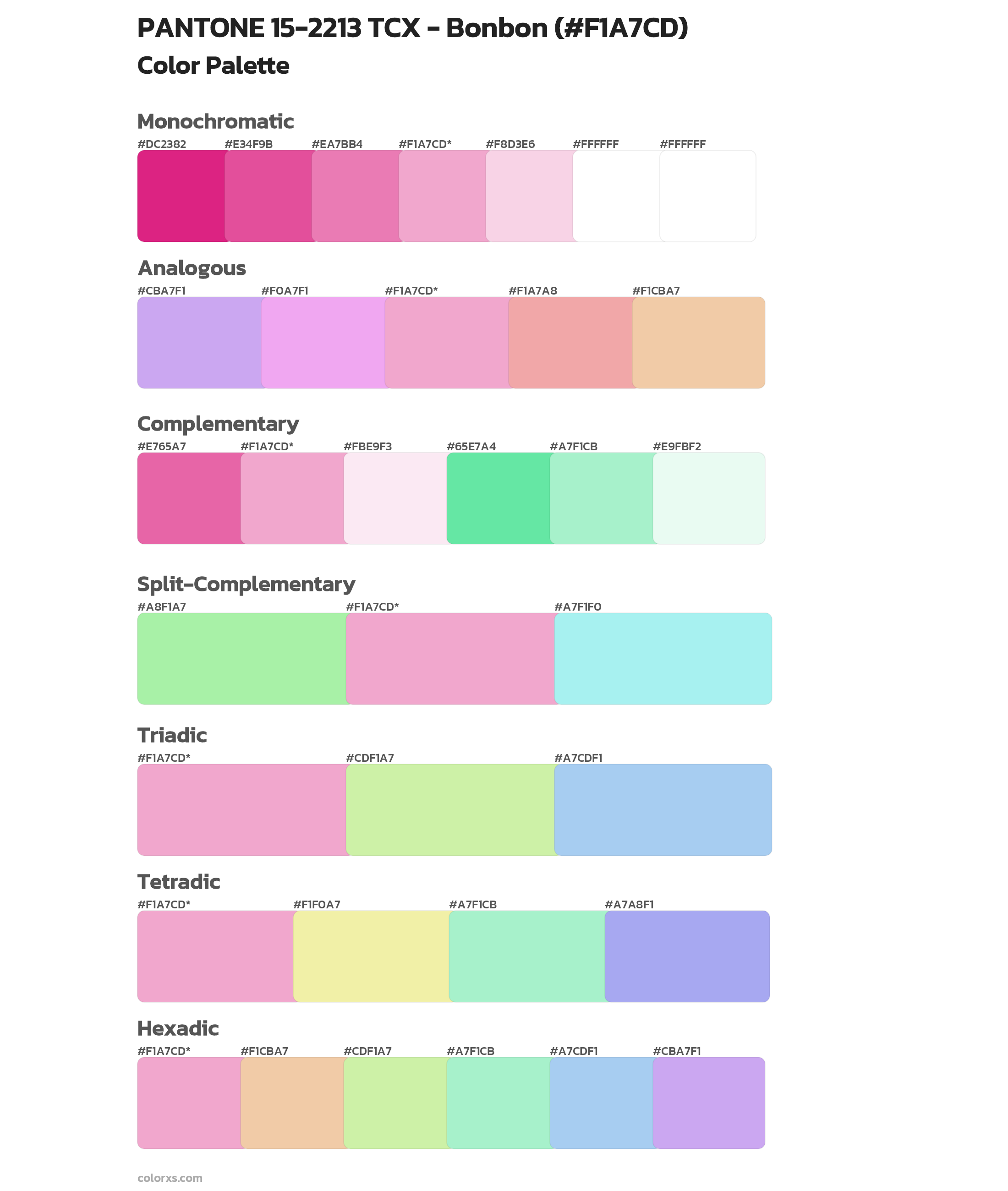 PANTONE 15-2213 TCX - Bonbon Color Scheme Palettes