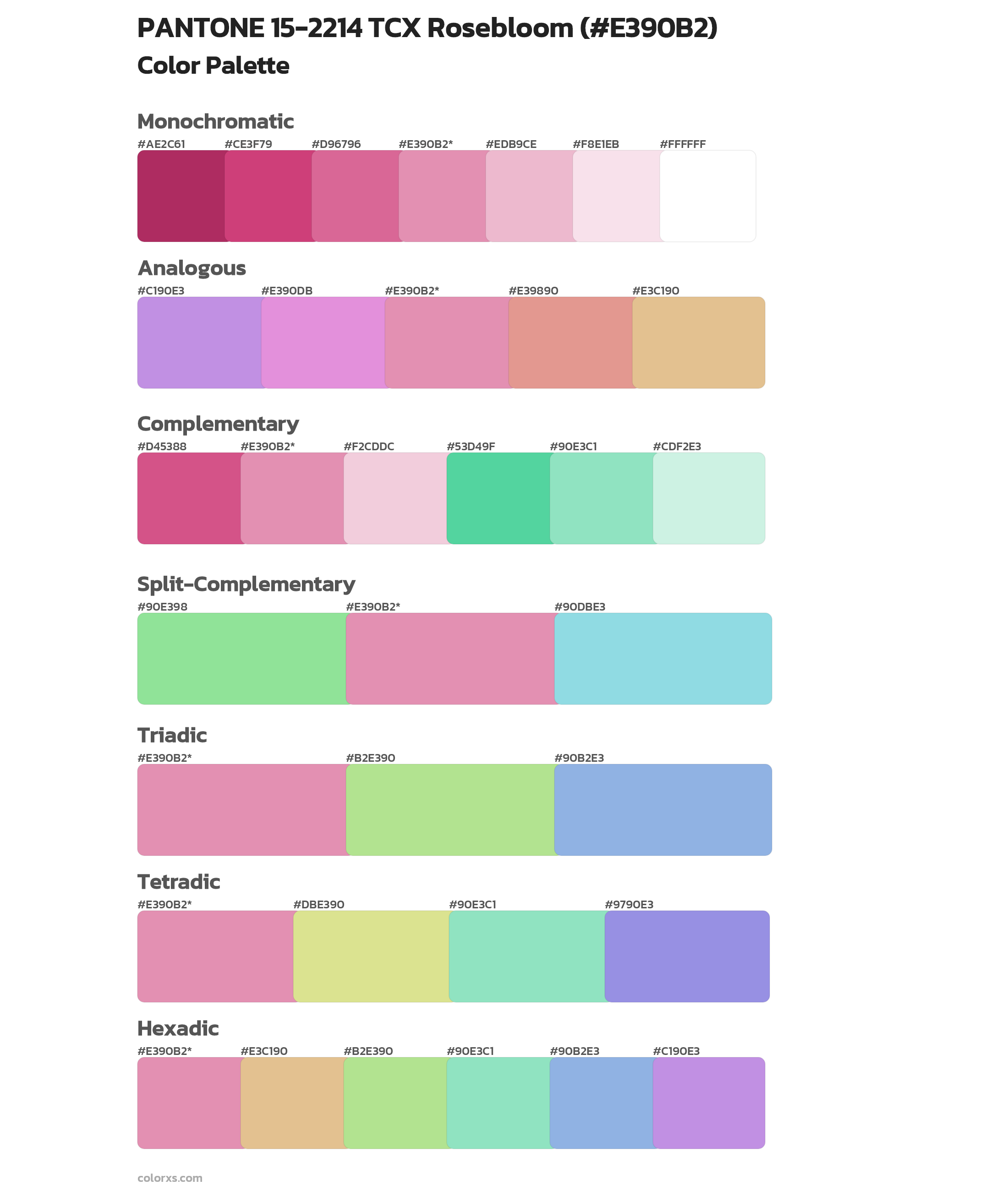 PANTONE 15-2214 TCX Rosebloom Color Scheme Palettes