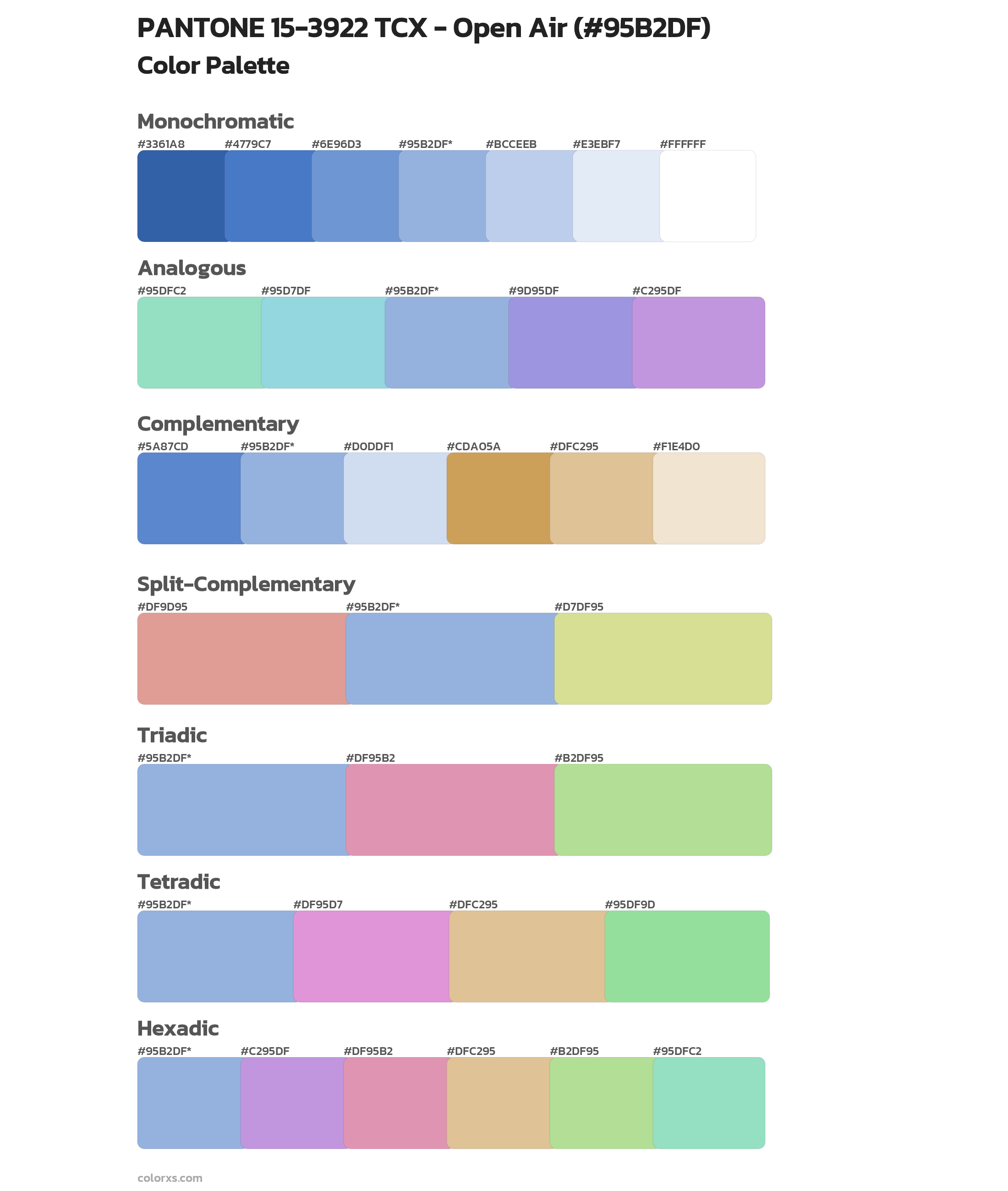 PANTONE 15-3922 TCX - Open Air Color Scheme Palettes