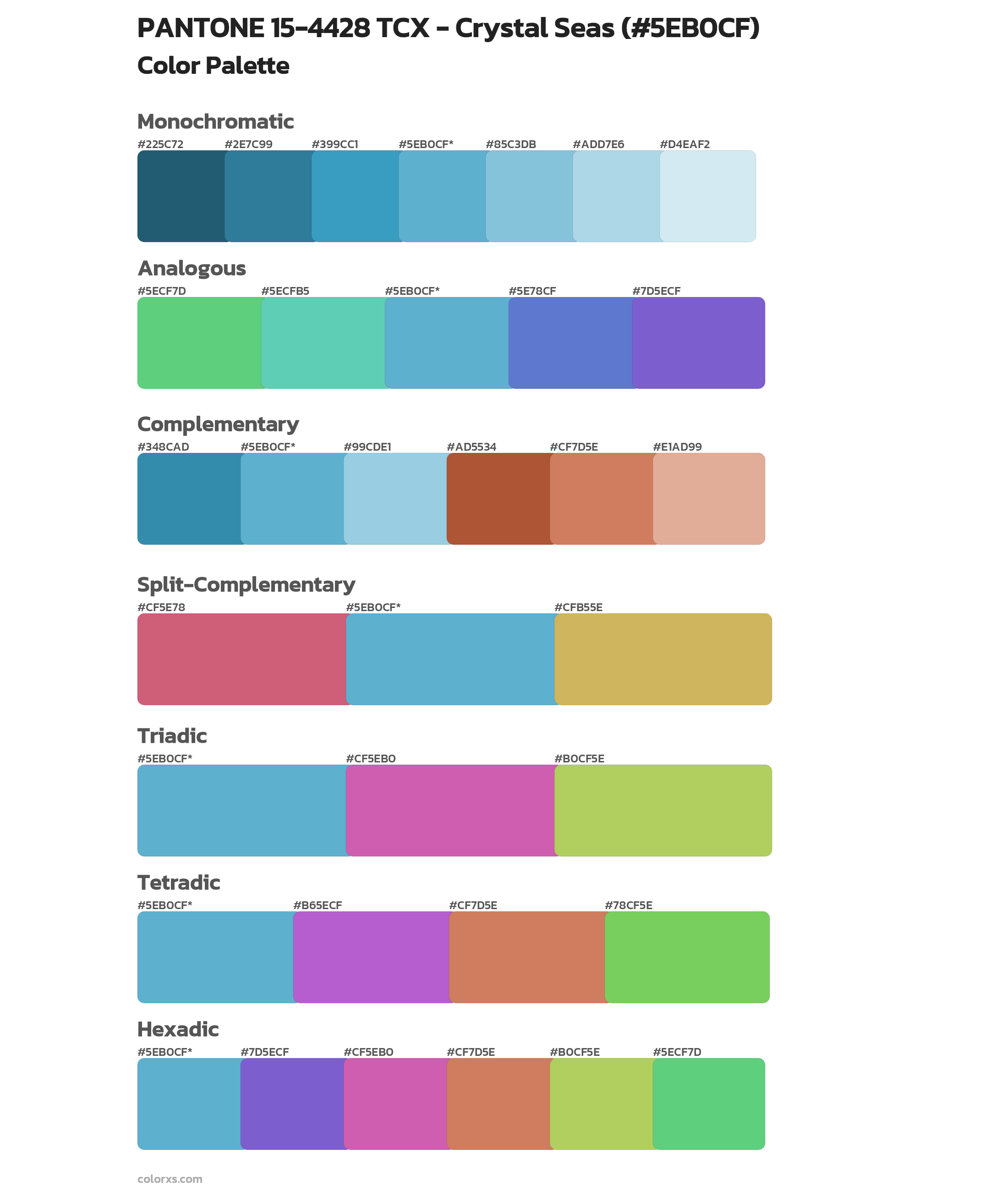 PANTONE 15-4428 TCX - Crystal Seas Color Scheme Palettes