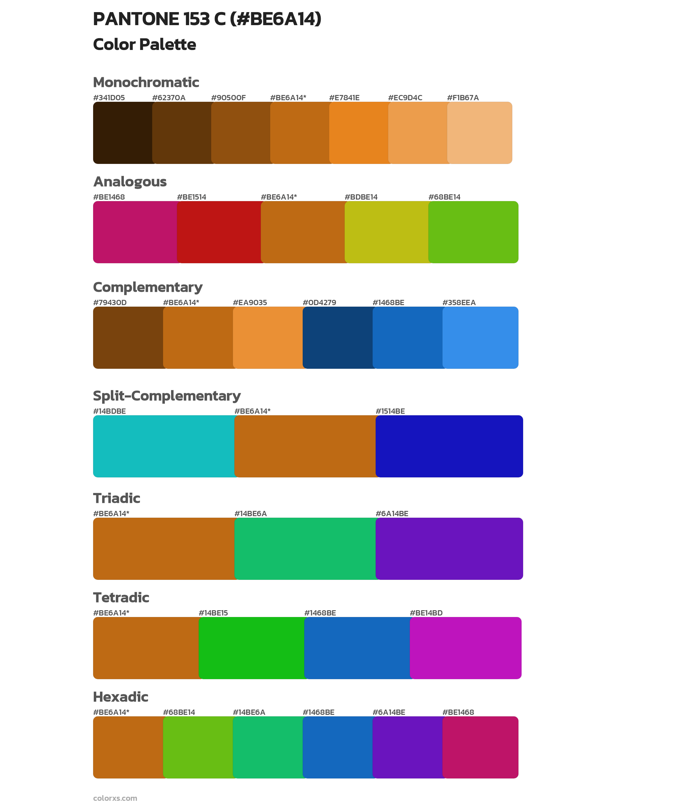 PANTONE 153 C Color Scheme Palettes