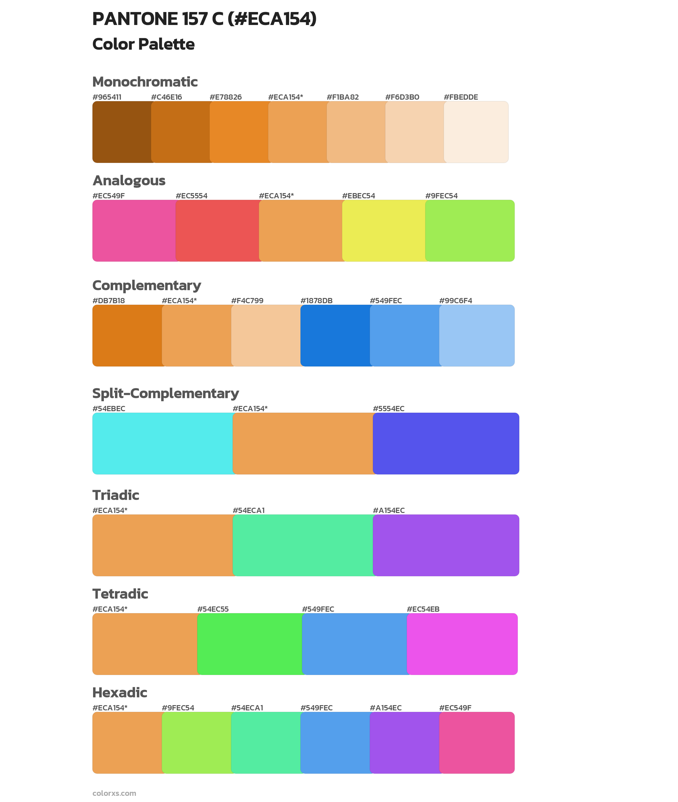 PANTONE 157 C Color Scheme Palettes