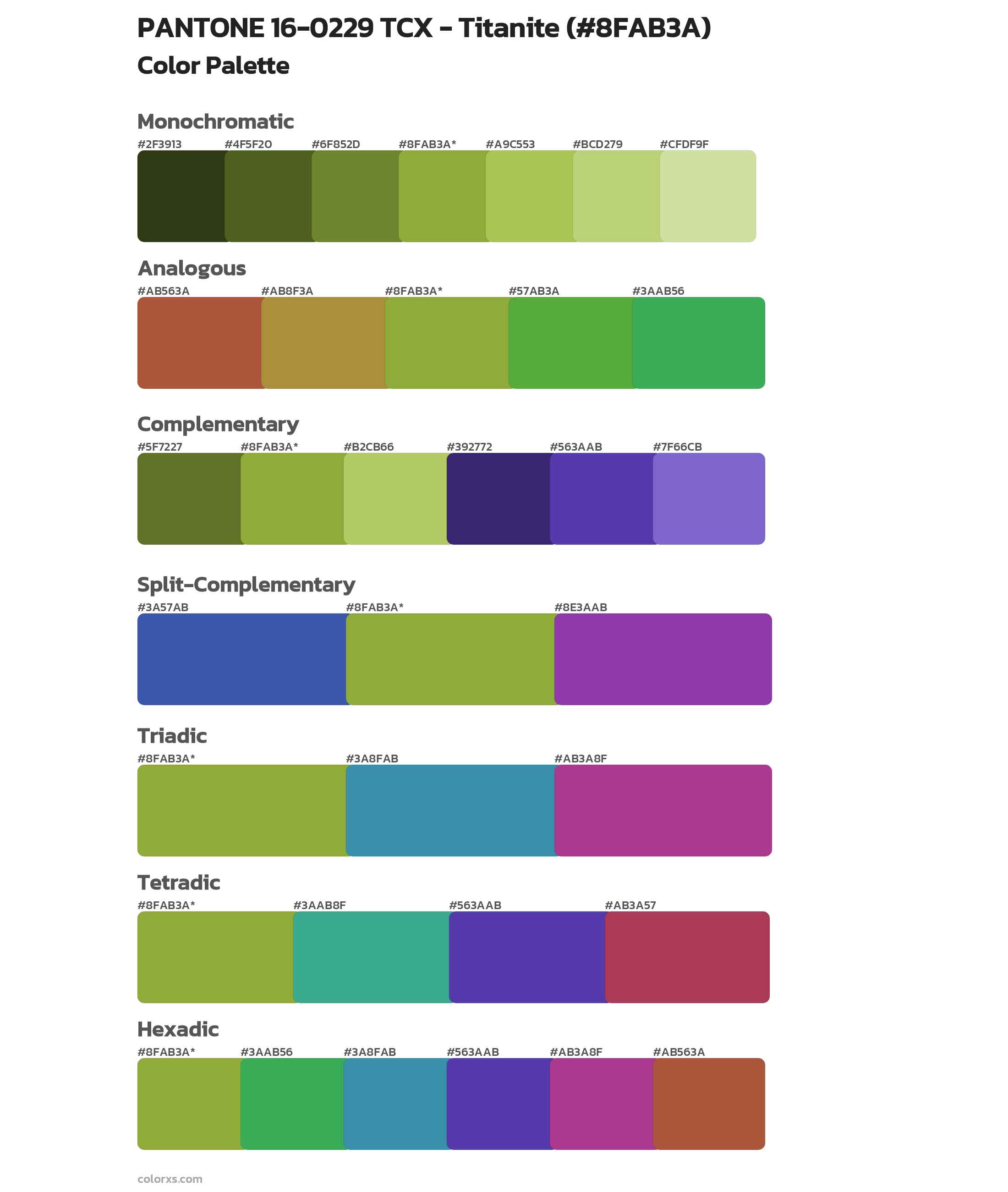 PANTONE 16-0229 TCX - Titanite Color Scheme Palettes