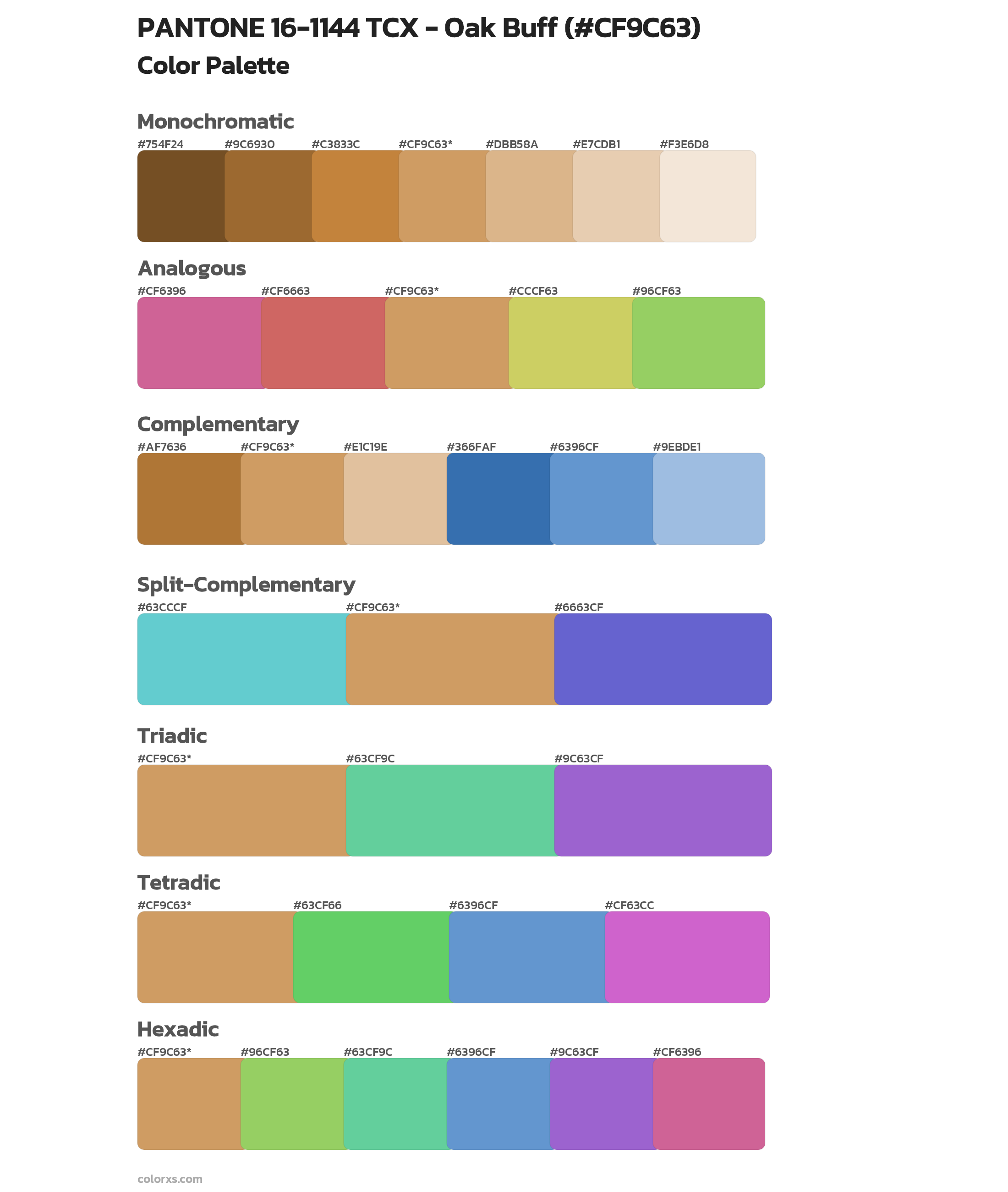 PANTONE 16-1144 TCX - Oak Buff Color Scheme Palettes