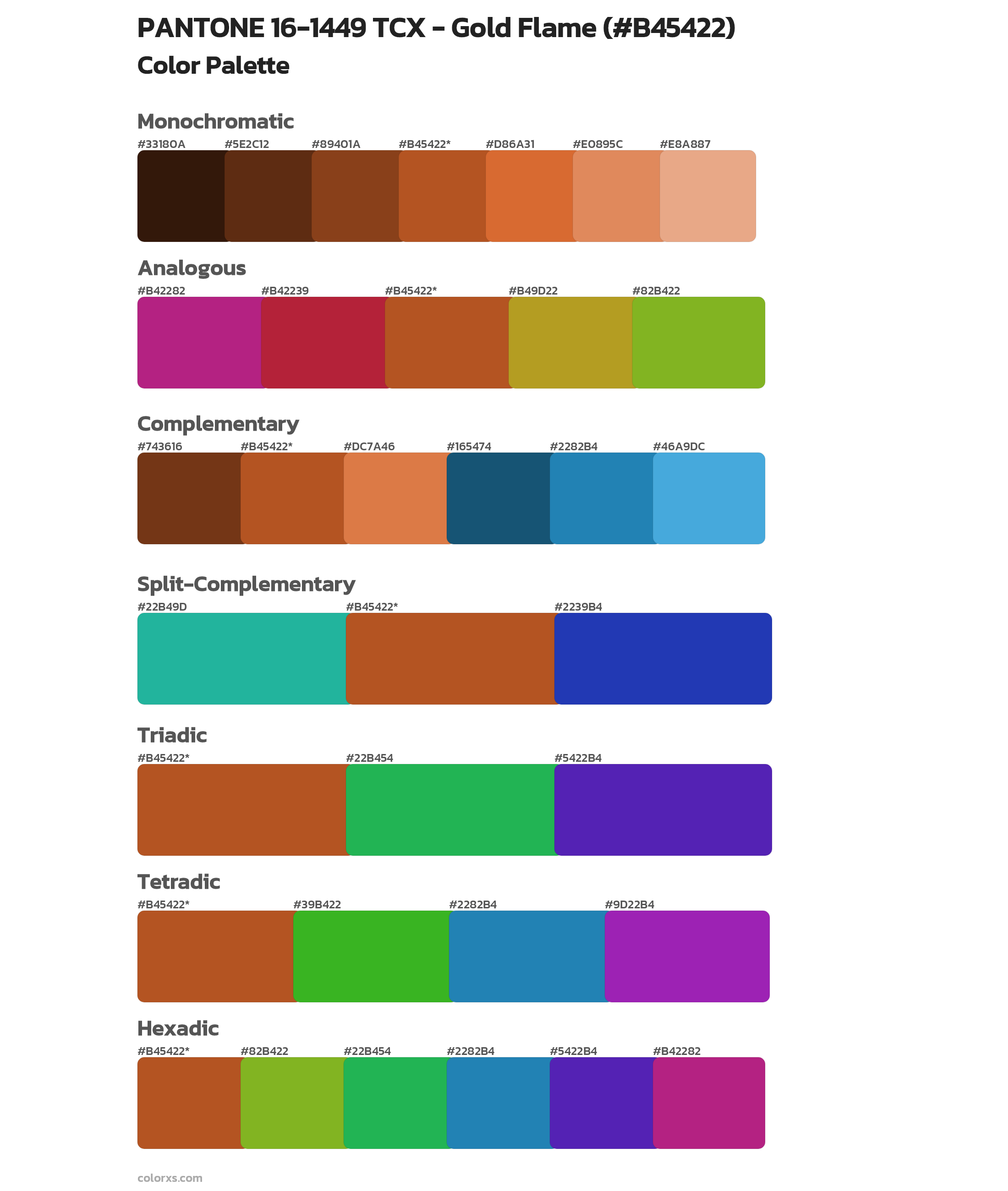 PANTONE 16-1449 TCX - Gold Flame Color Scheme Palettes