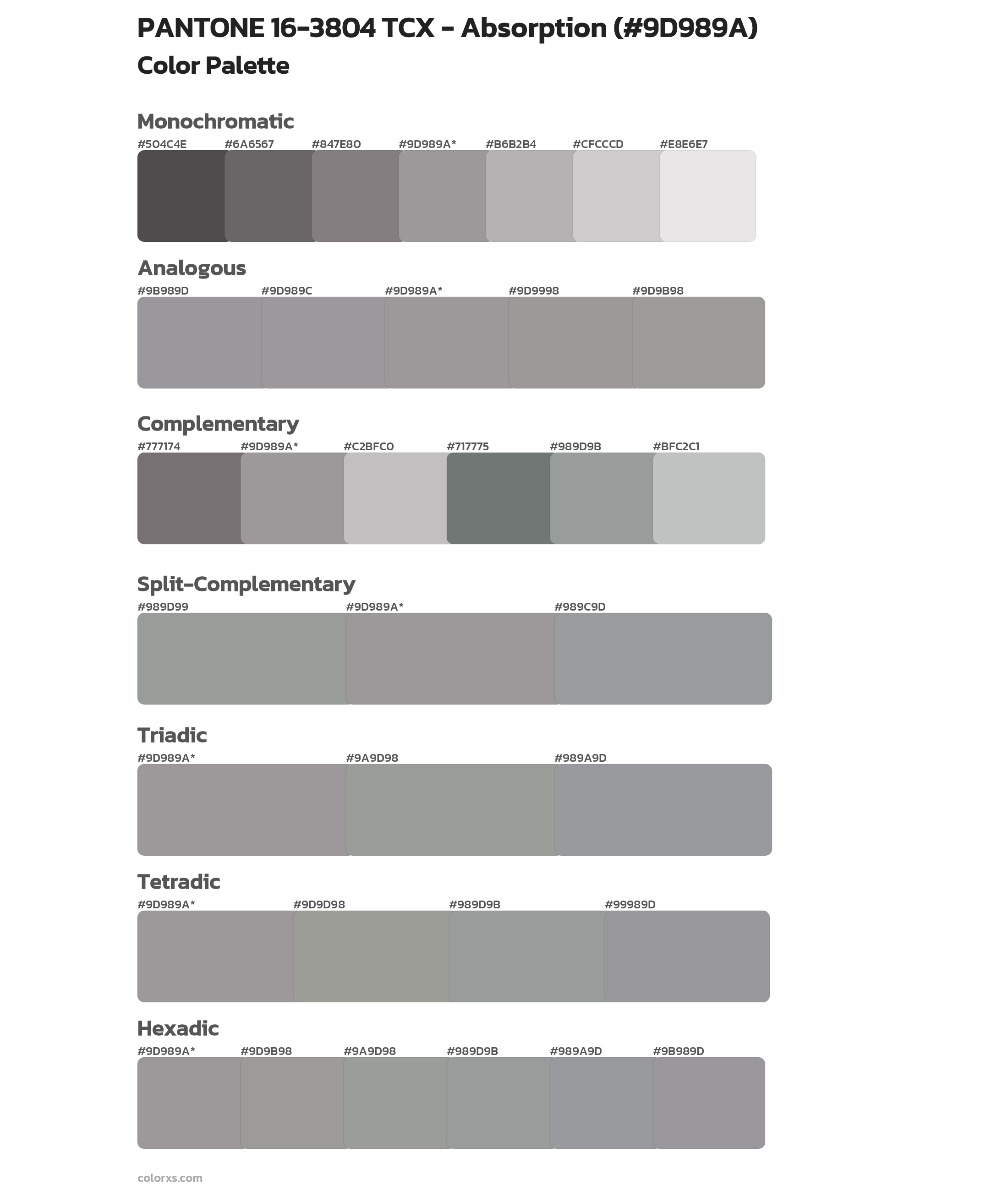 PANTONE 16-3804 TCX - Absorption Color Scheme Palettes