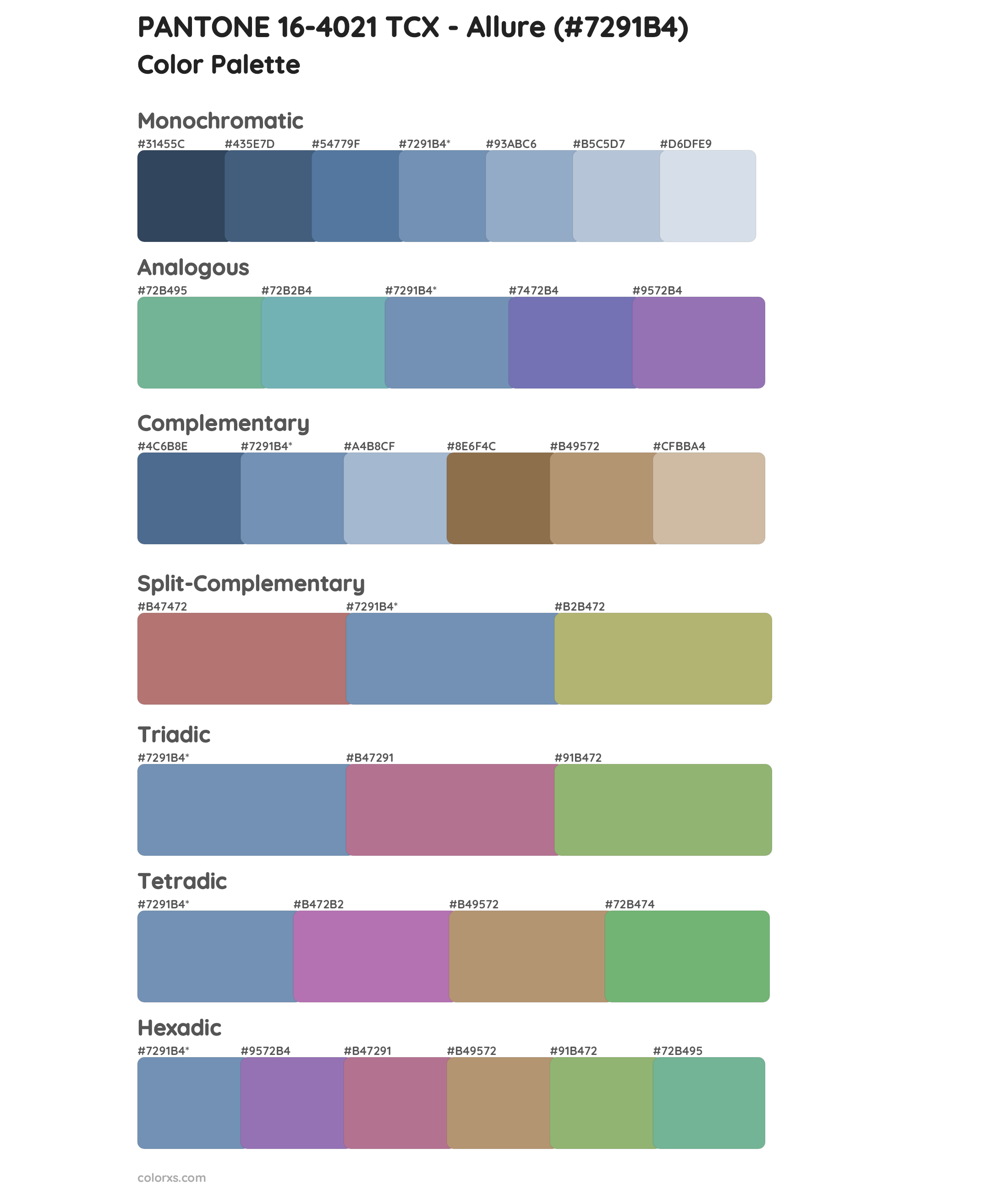 PANTONE 16-4021 TCX - Allure Color Scheme Palettes