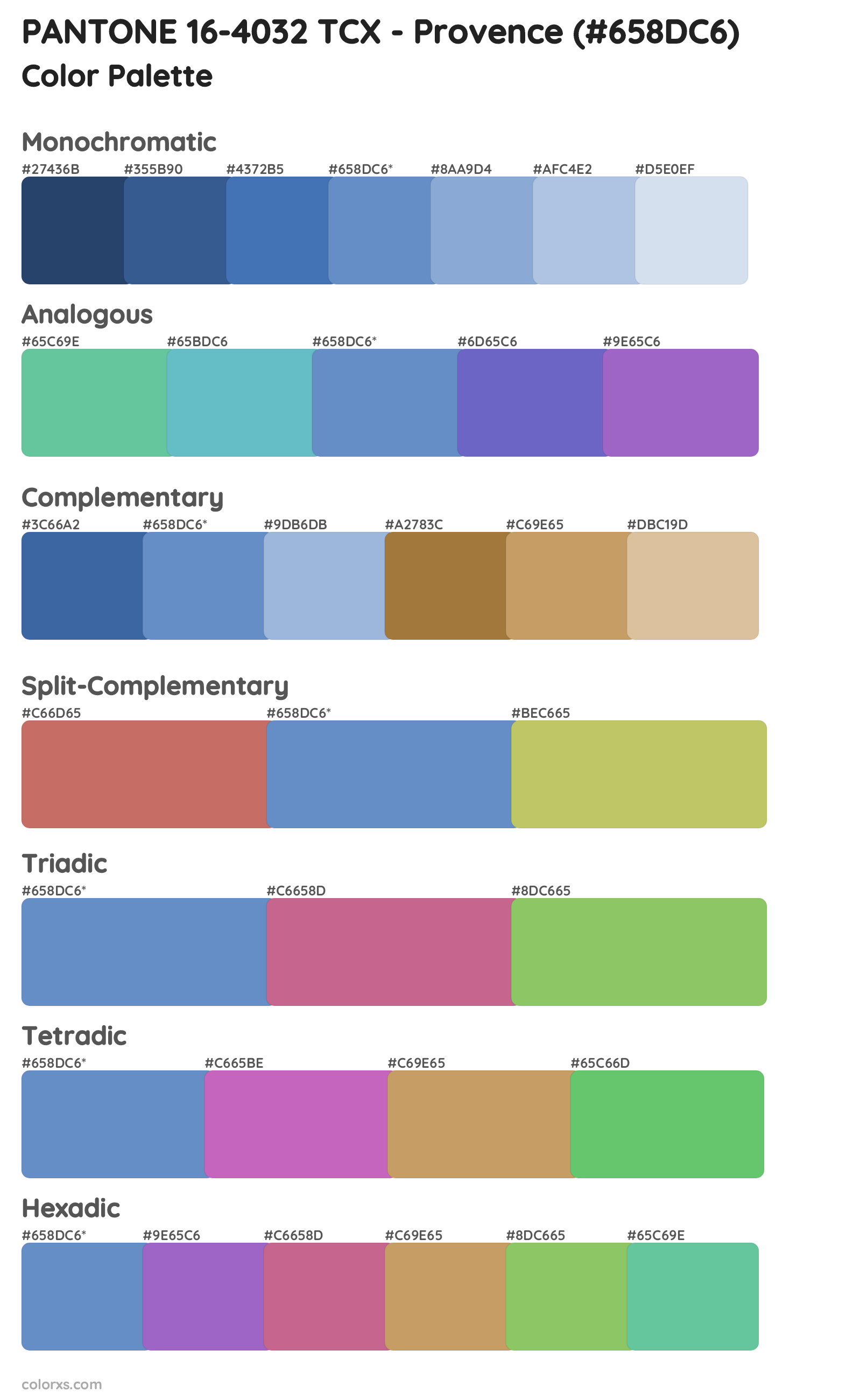 PANTONE 16-4032 TCX - Provence Color Scheme Palettes
