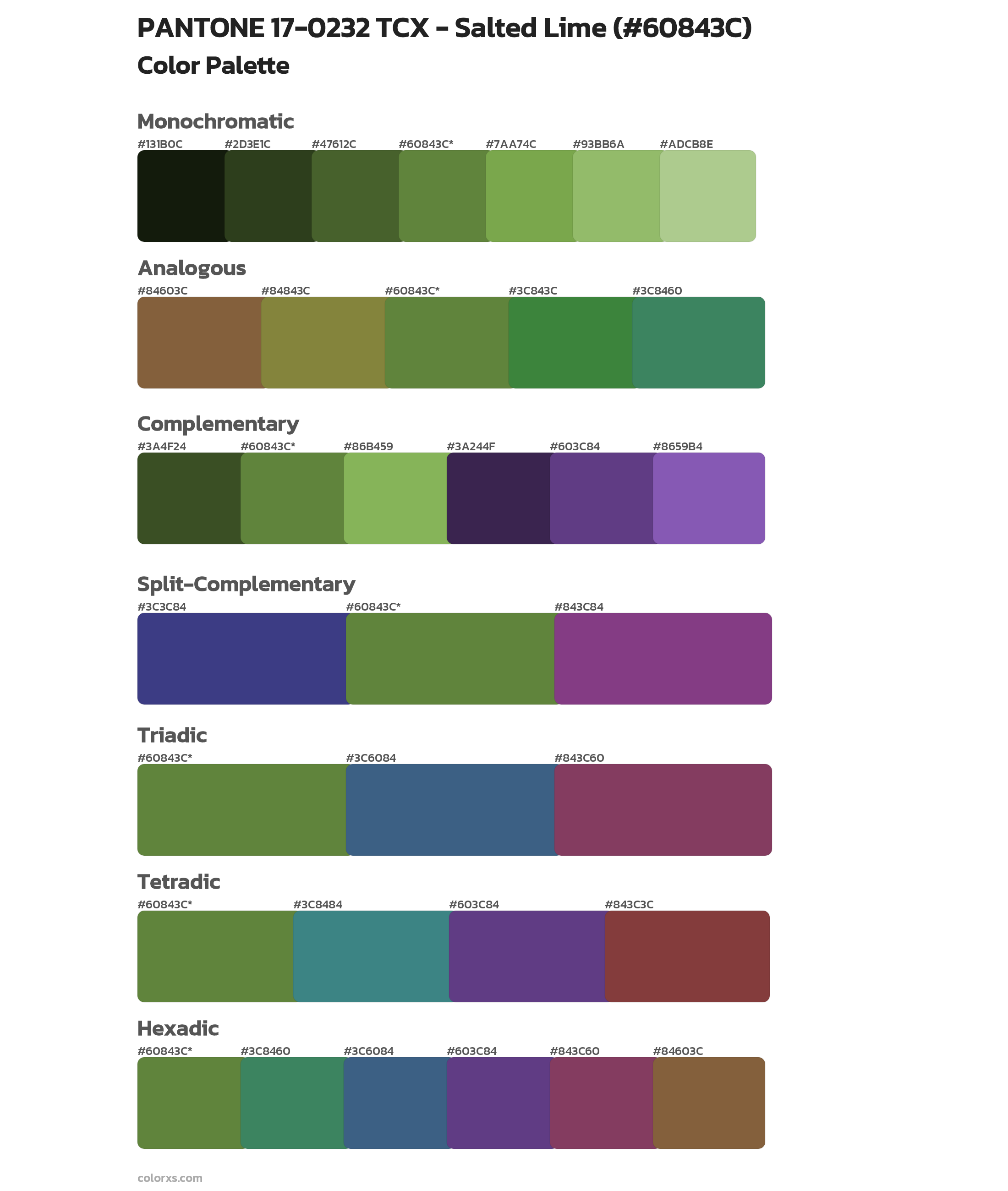 PANTONE 17-0232 TCX - Salted Lime Color Scheme Palettes