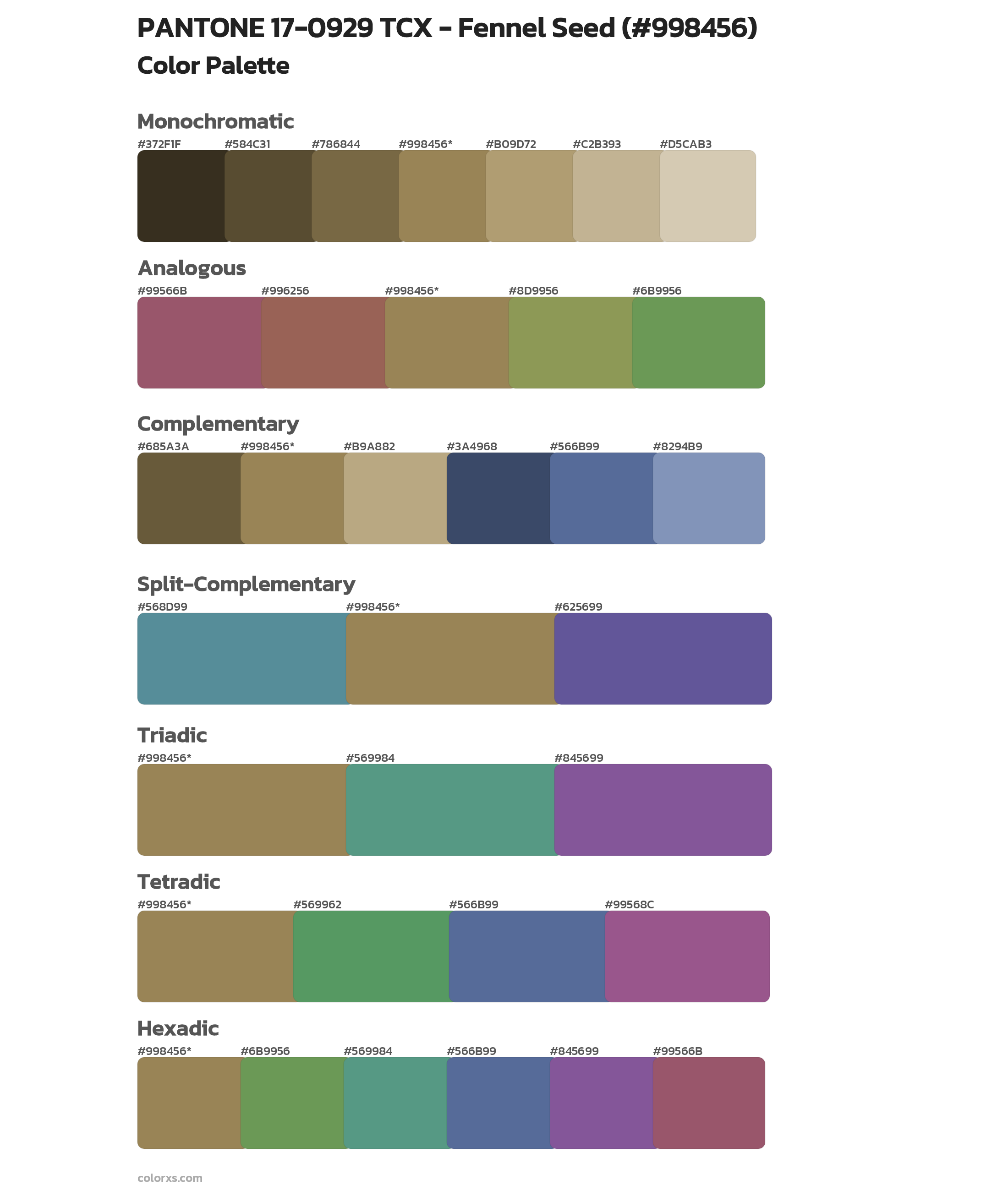 PANTONE 17-0929 TCX - Fennel Seed Color Scheme Palettes