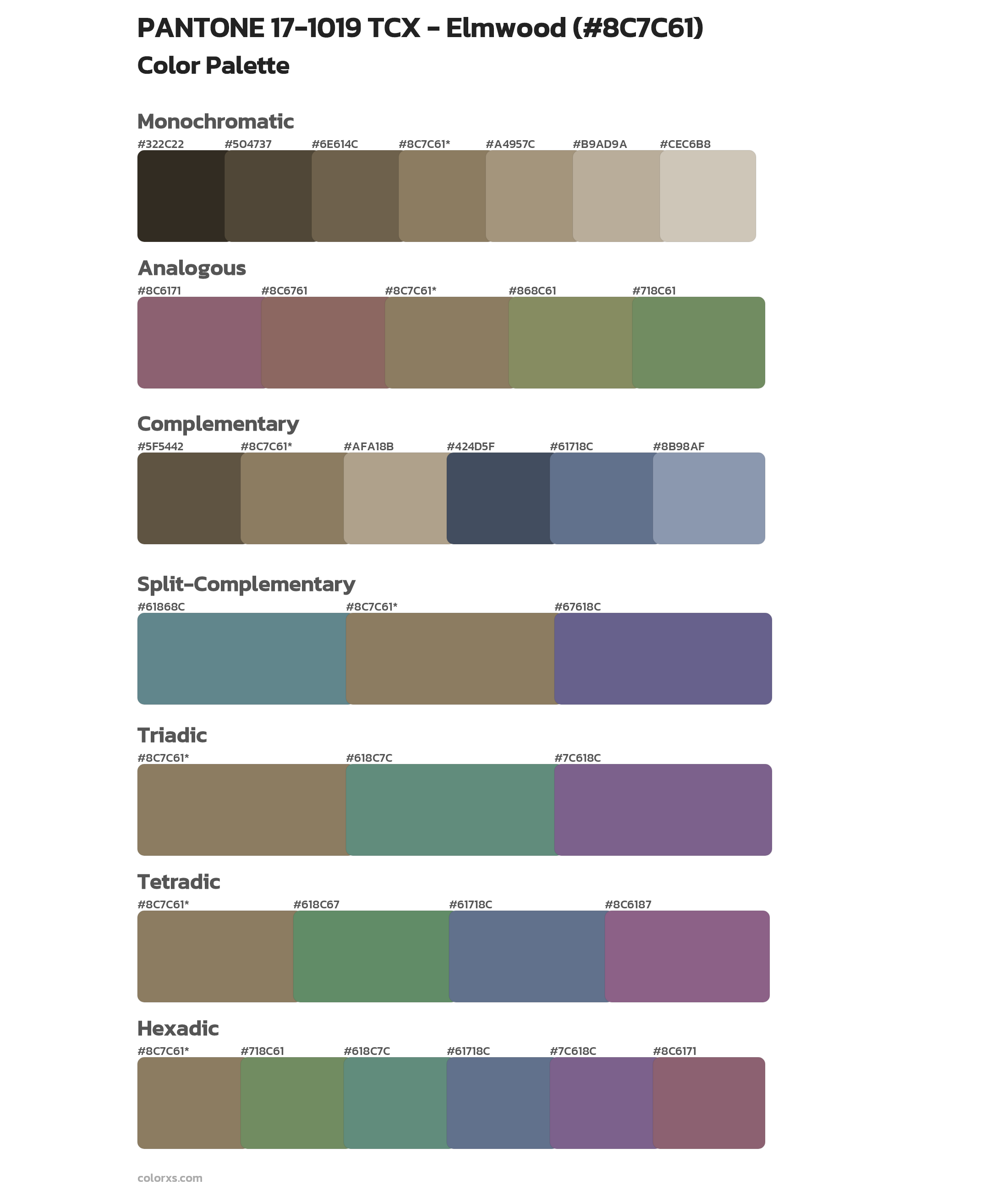 PANTONE 17-1019 TCX - Elmwood Color Scheme Palettes