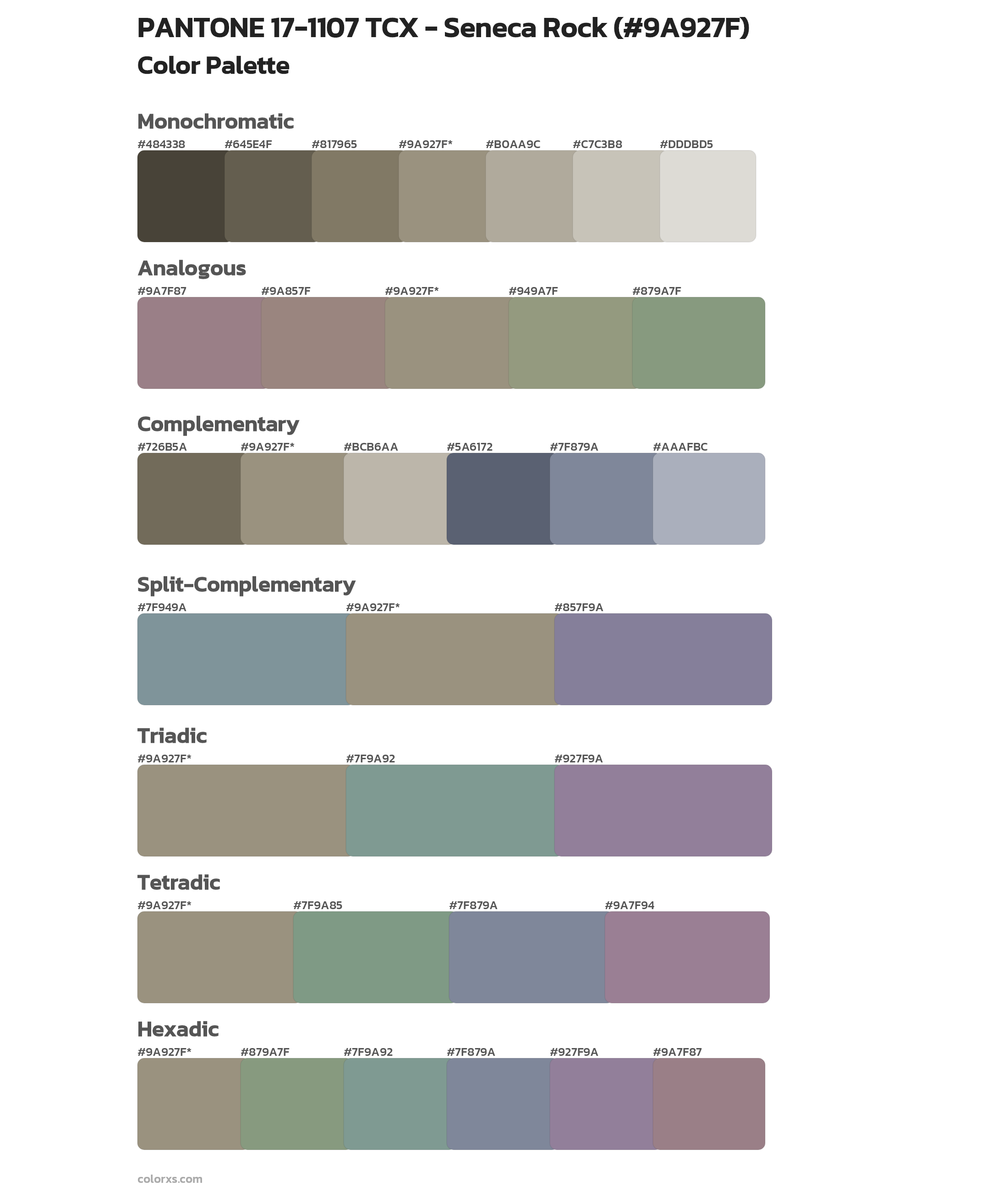 PANTONE 17-1107 TCX - Seneca Rock Color Scheme Palettes