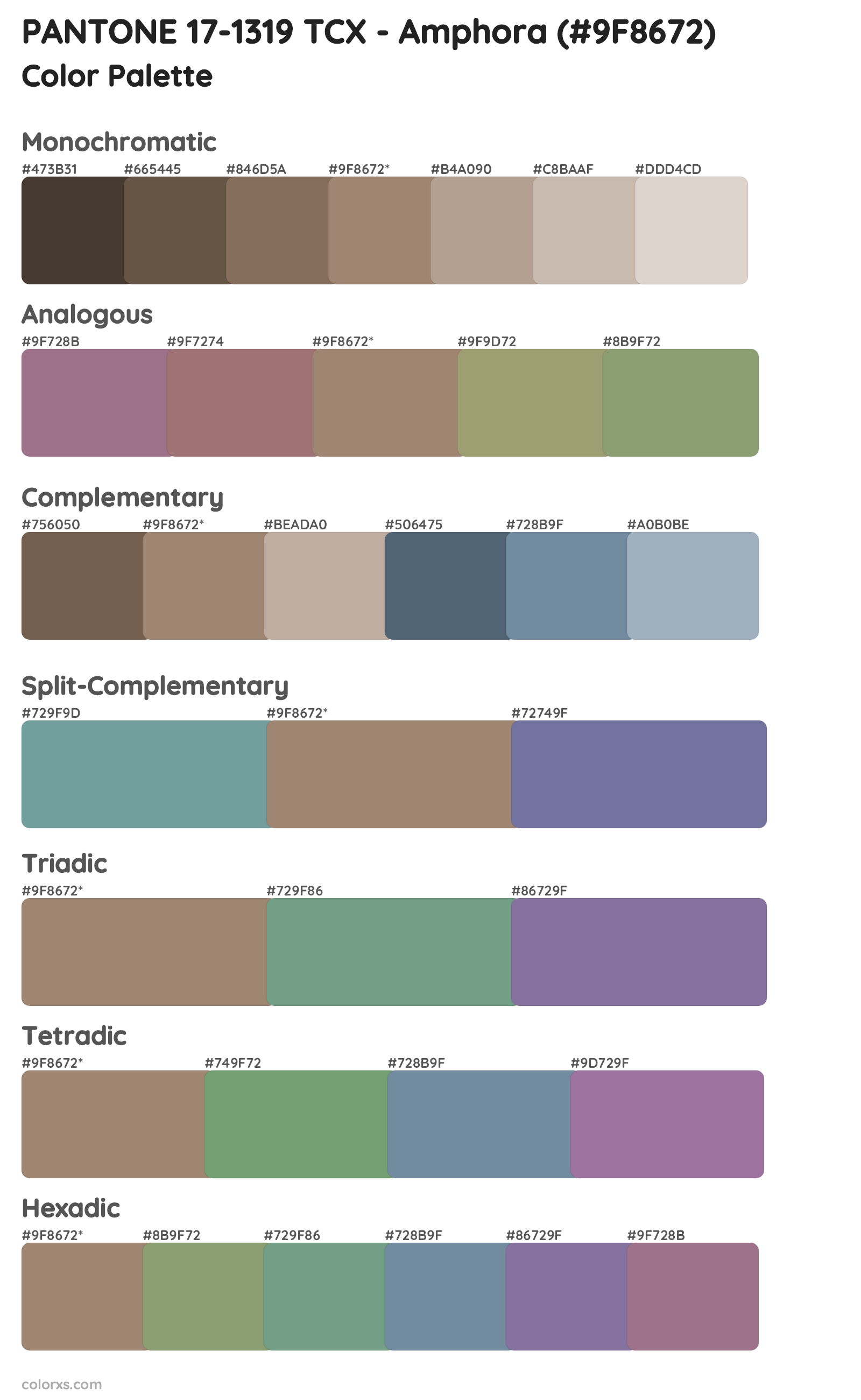 PANTONE 17-1319 TCX - Amphora Color Scheme Palettes