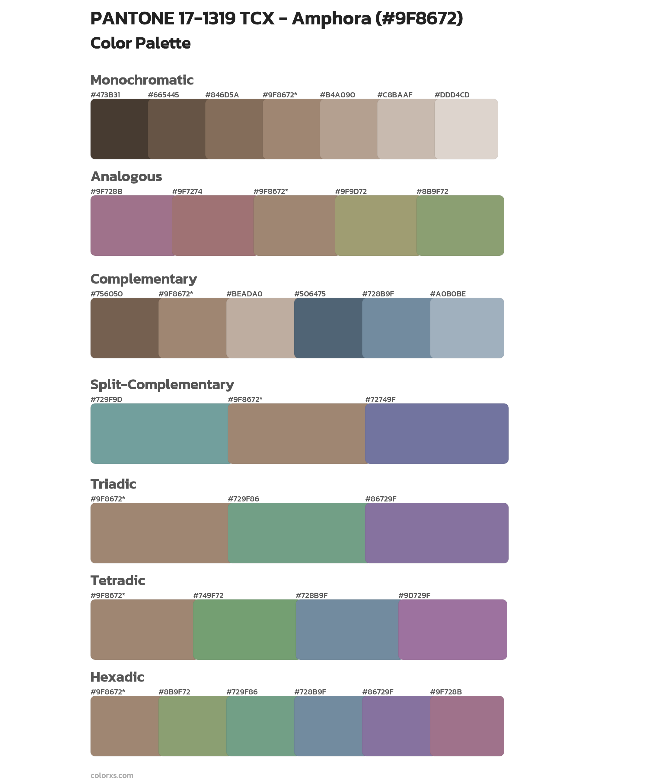 PANTONE 17-1319 TCX - Amphora Color Scheme Palettes