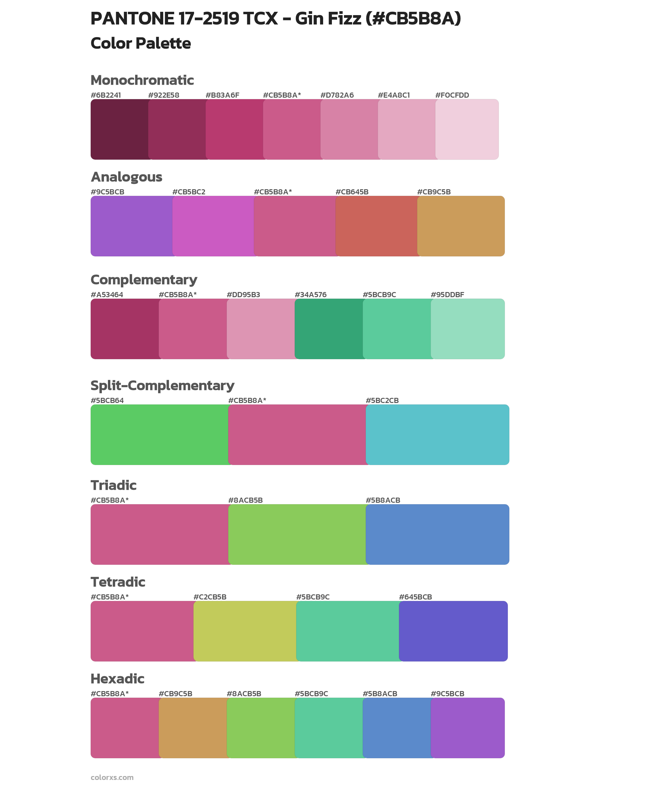 PANTONE 17-2519 TCX - Gin Fizz Color Scheme Palettes