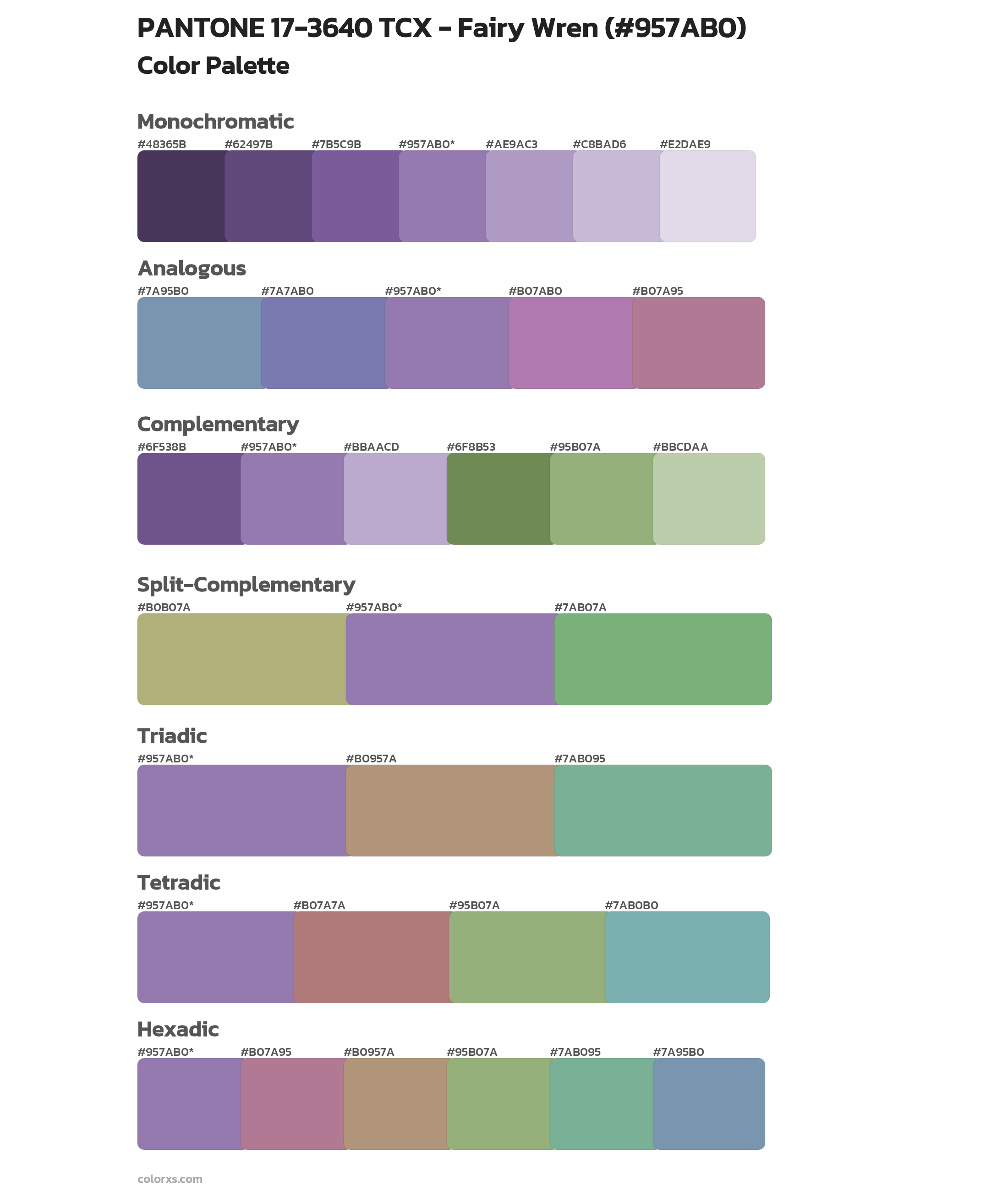 PANTONE 17-3640 TCX - Fairy Wren Color Scheme Palettes