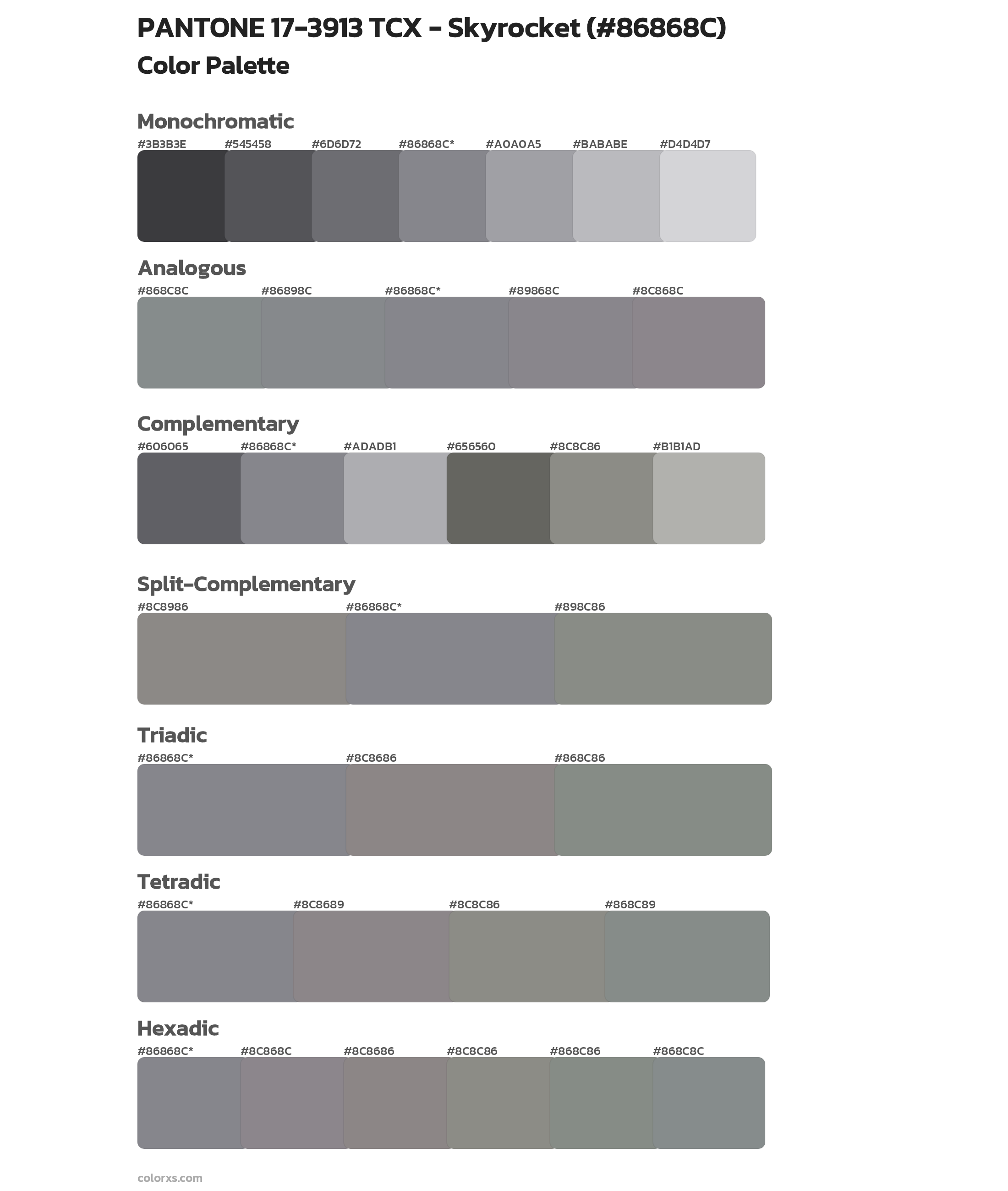 PANTONE 17-3913 TCX - Skyrocket Color Scheme Palettes