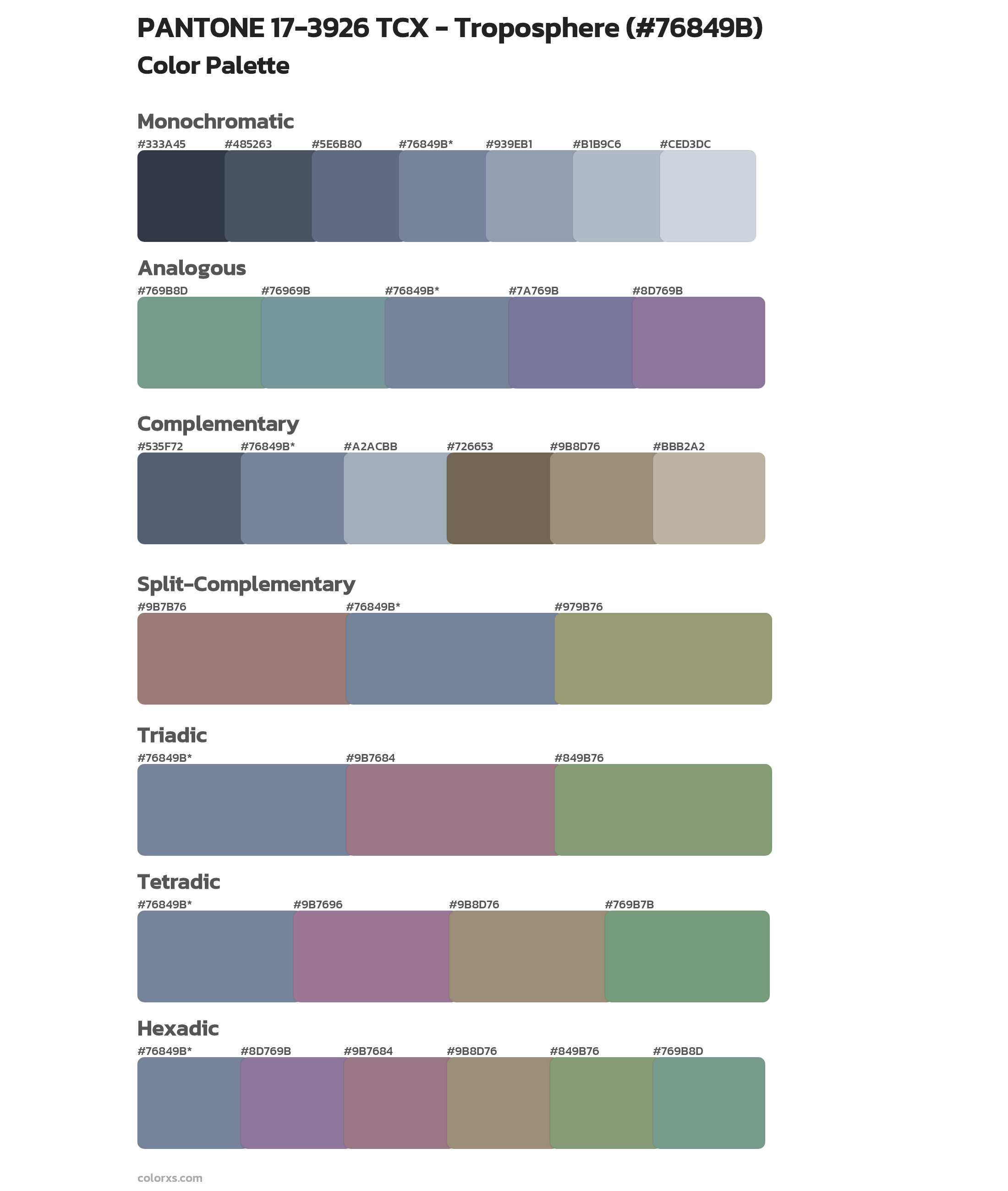 PANTONE 17-3926 TCX - Troposphere Color Scheme Palettes